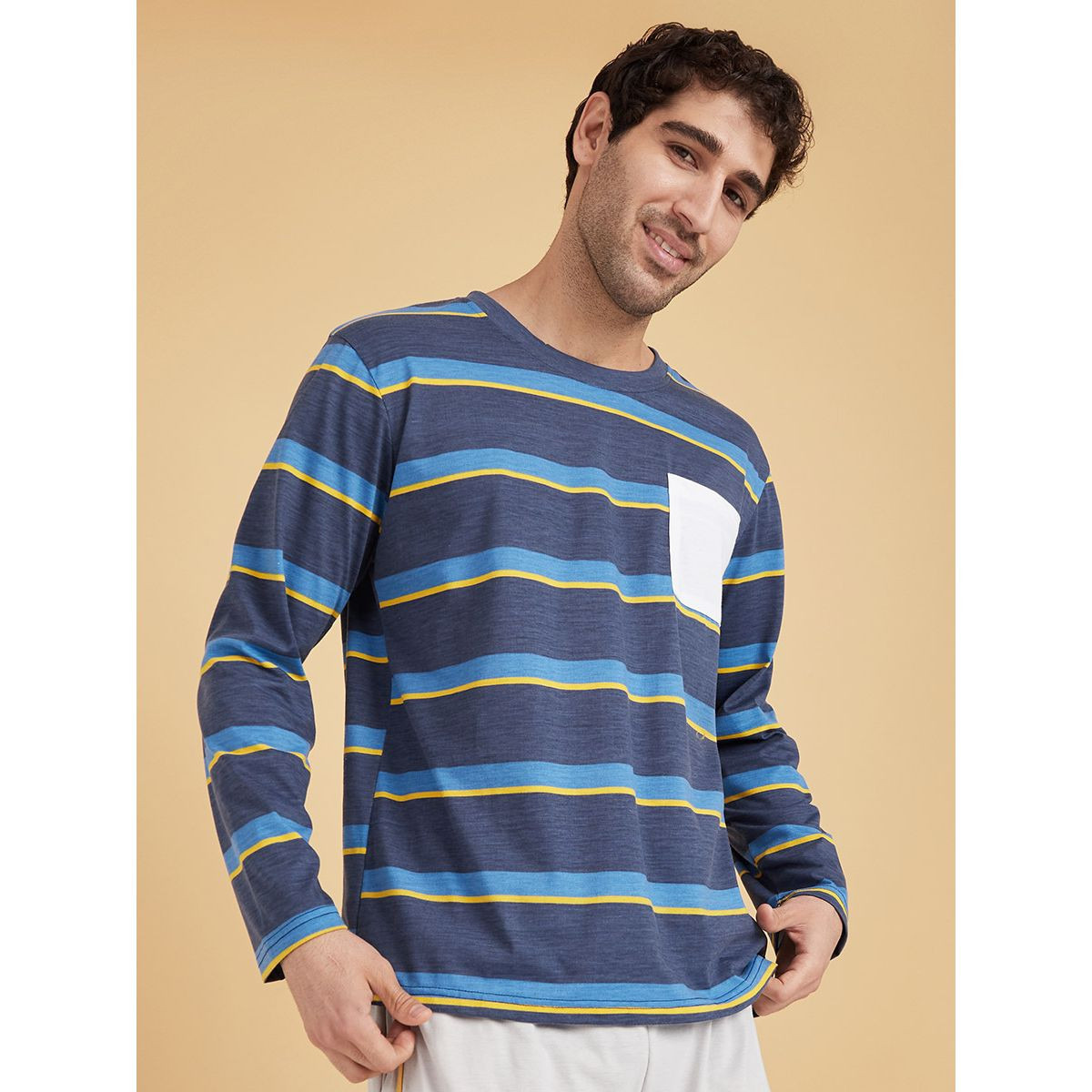 Styli Long Sleeves Striped Regular Fit T-shirt and Lounge Pant Set -men-clothing-nightwear-sets-image-3