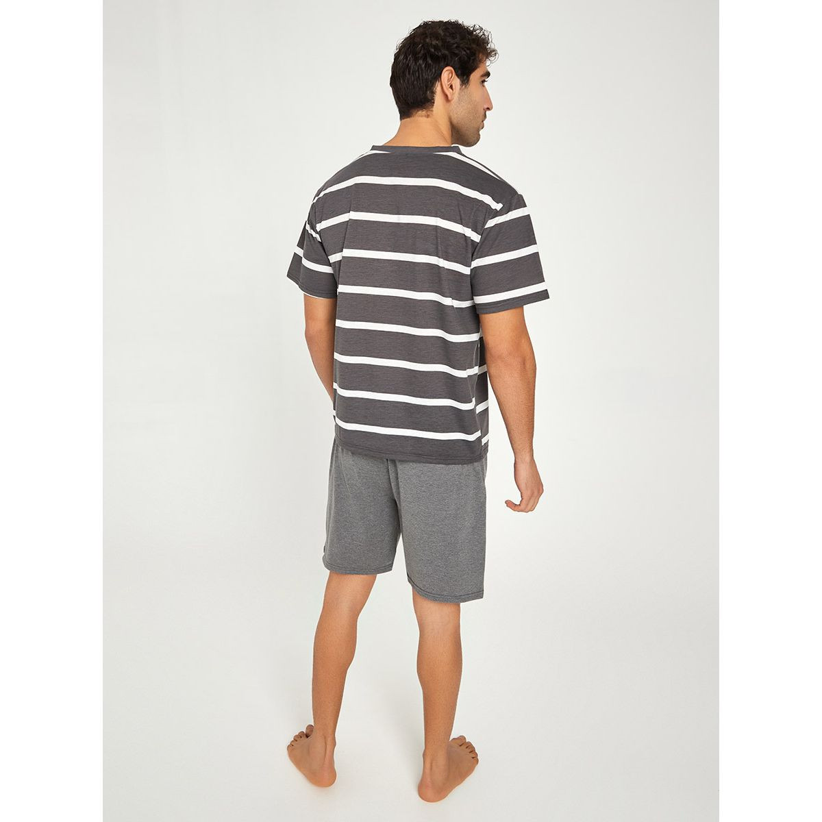 Styli Striped T-shirt and Solid Shorts Sets-men-clothing-nightwear-sets-image-4