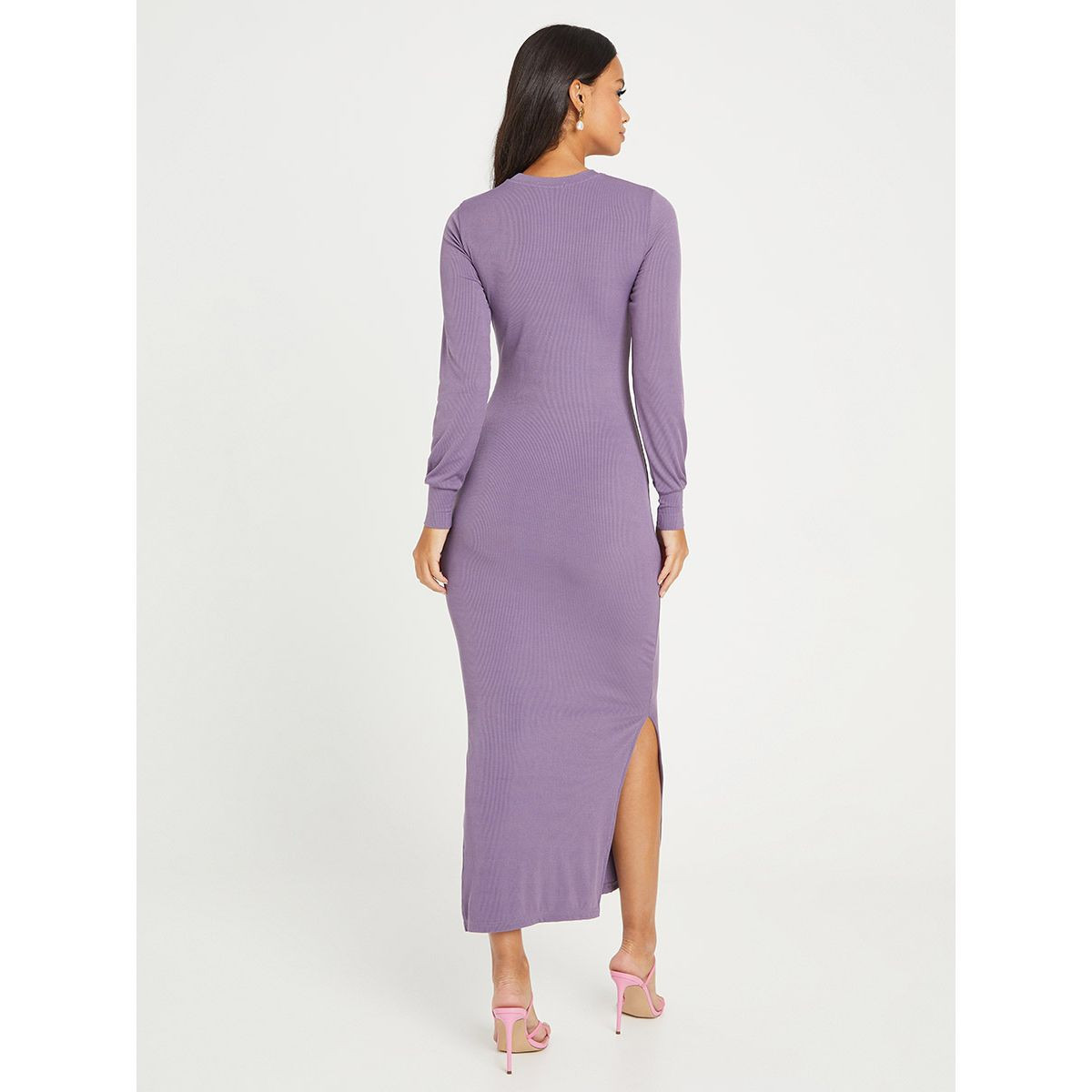 Styli Long Sleeves Ribbed Bodycon Maxi Dress-women-clothing-dresses-image-5