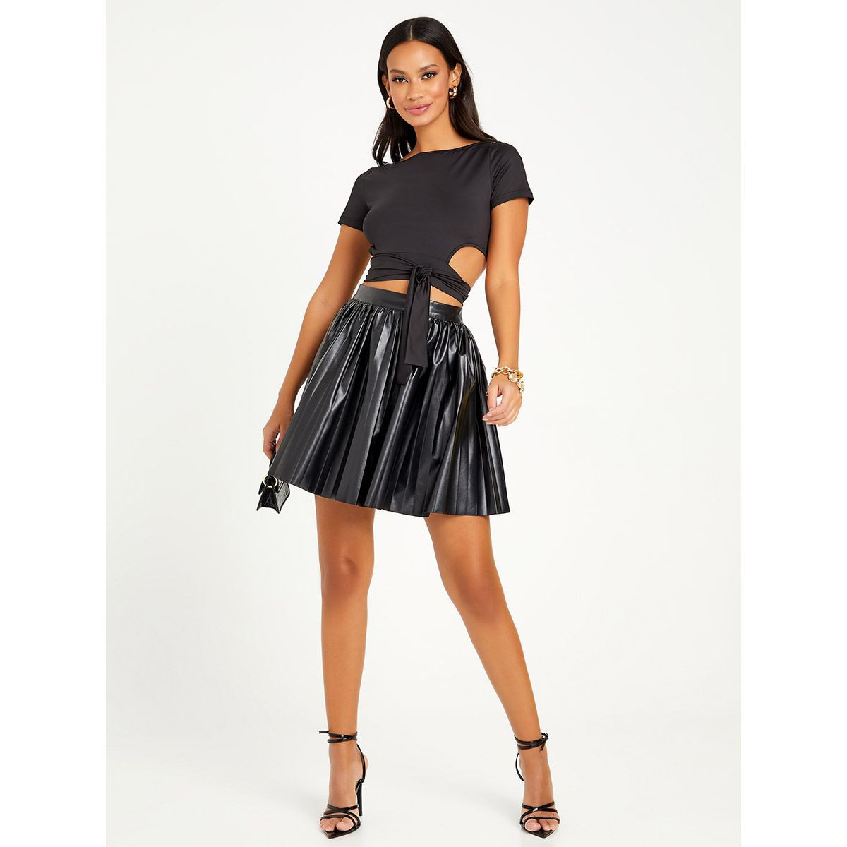 تنورة قصيرة بكسرات من ستايلي-women-clothing-bottoms-skirts-image-3