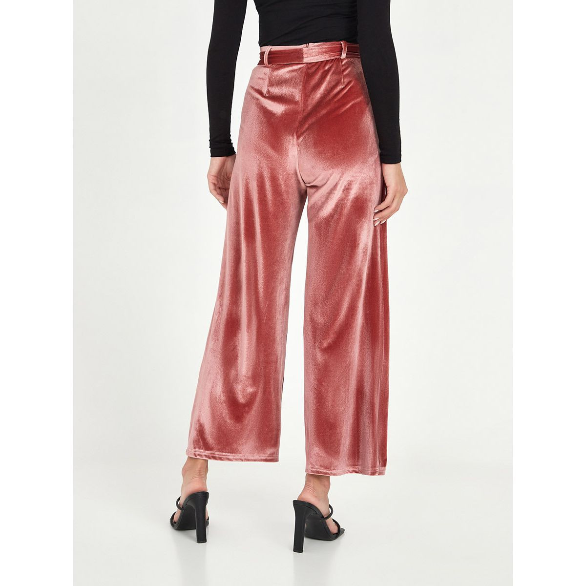 Styli Wide Leg Self Belt Velvet Trouser-women-clothing-bottoms-trousers-image-4