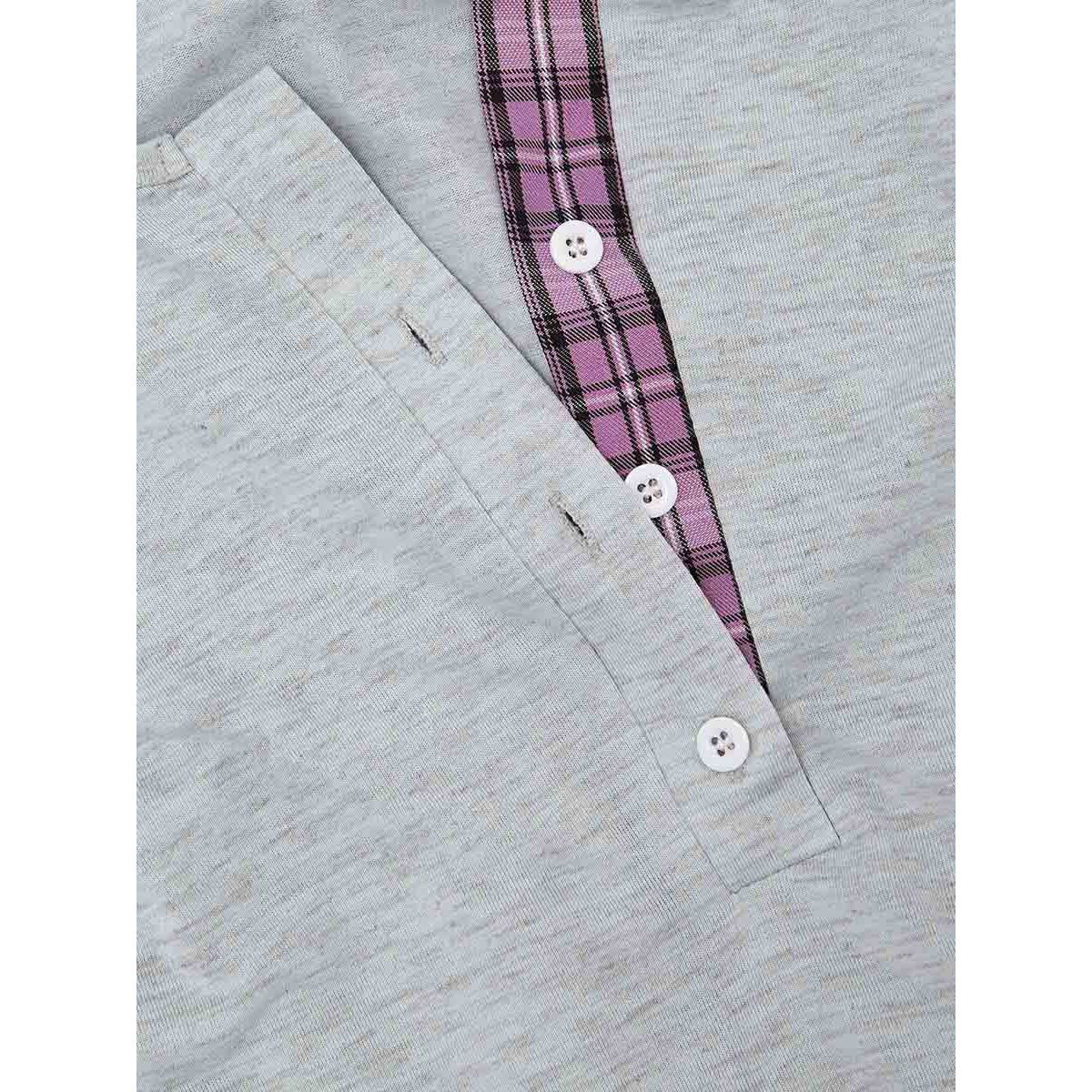 Styli Plus Long Sleeves Button T-shirt and Flannel Trouser Pyjama Set-women-clothing-nightwear-pyjamas-longsets-image-6