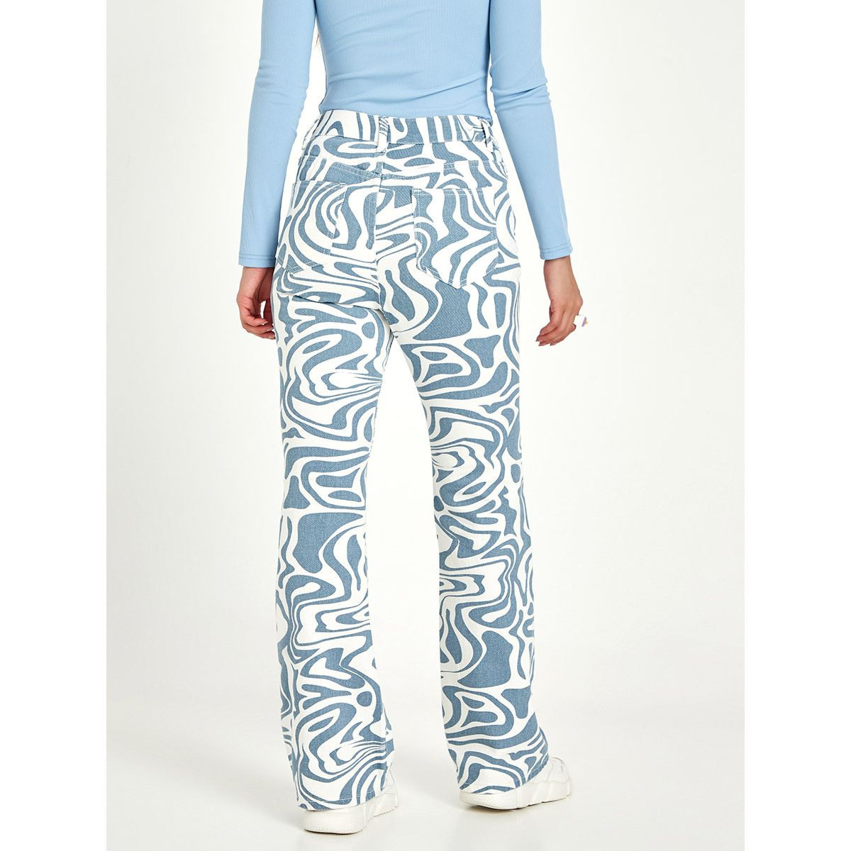 Styli High Rise Marble Print Flare Leg Jeans-women-clothing-bottoms-jeans-image-6