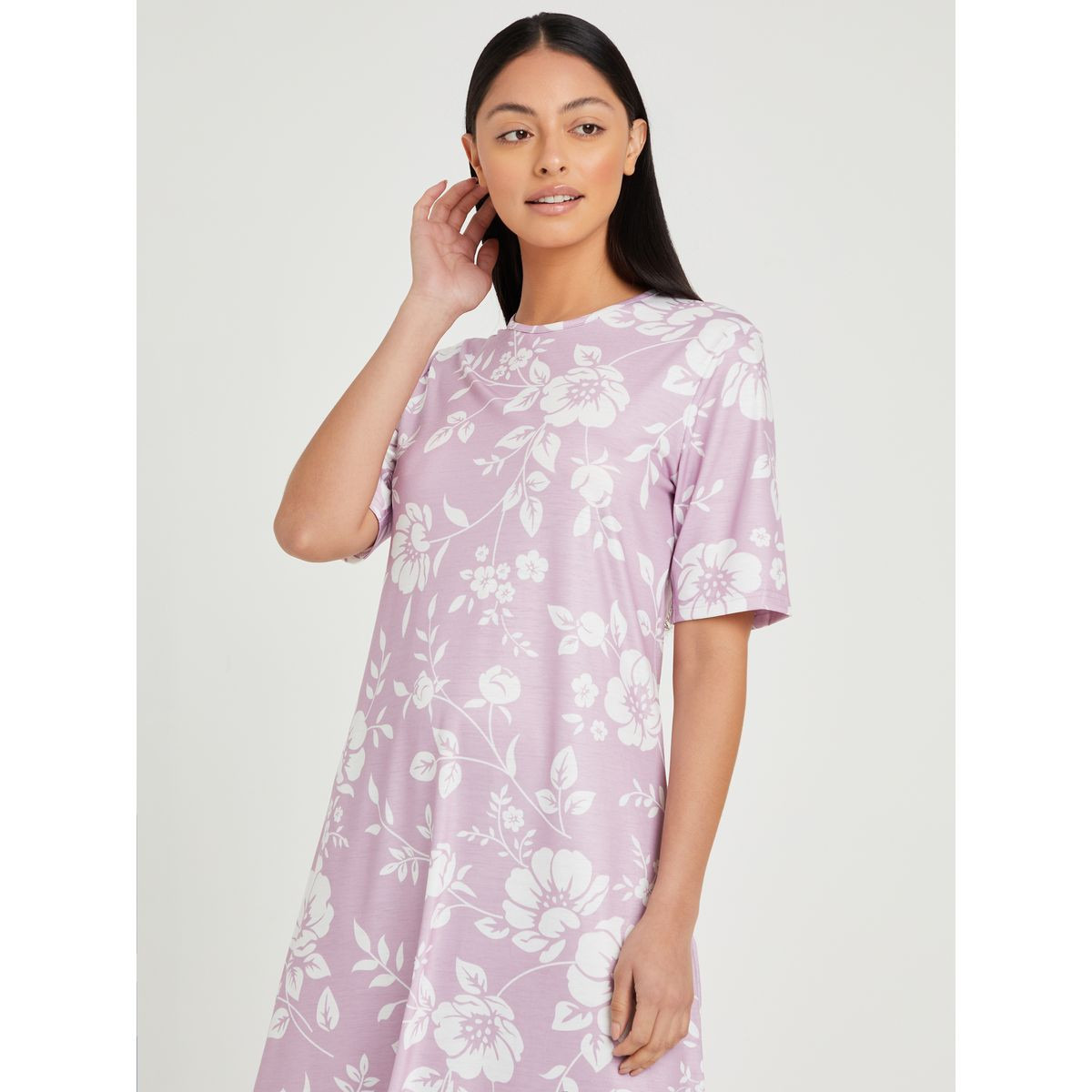 قميص نوم باكمام قصيرة وكشكش-women-clothing-nightwear-nighties-image-2
