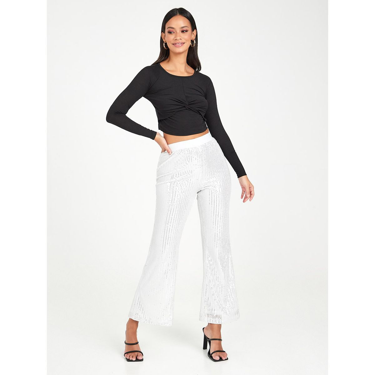بنطال بقصة واسعة ومزين بالترتر-women-clothing-trousers-image-2