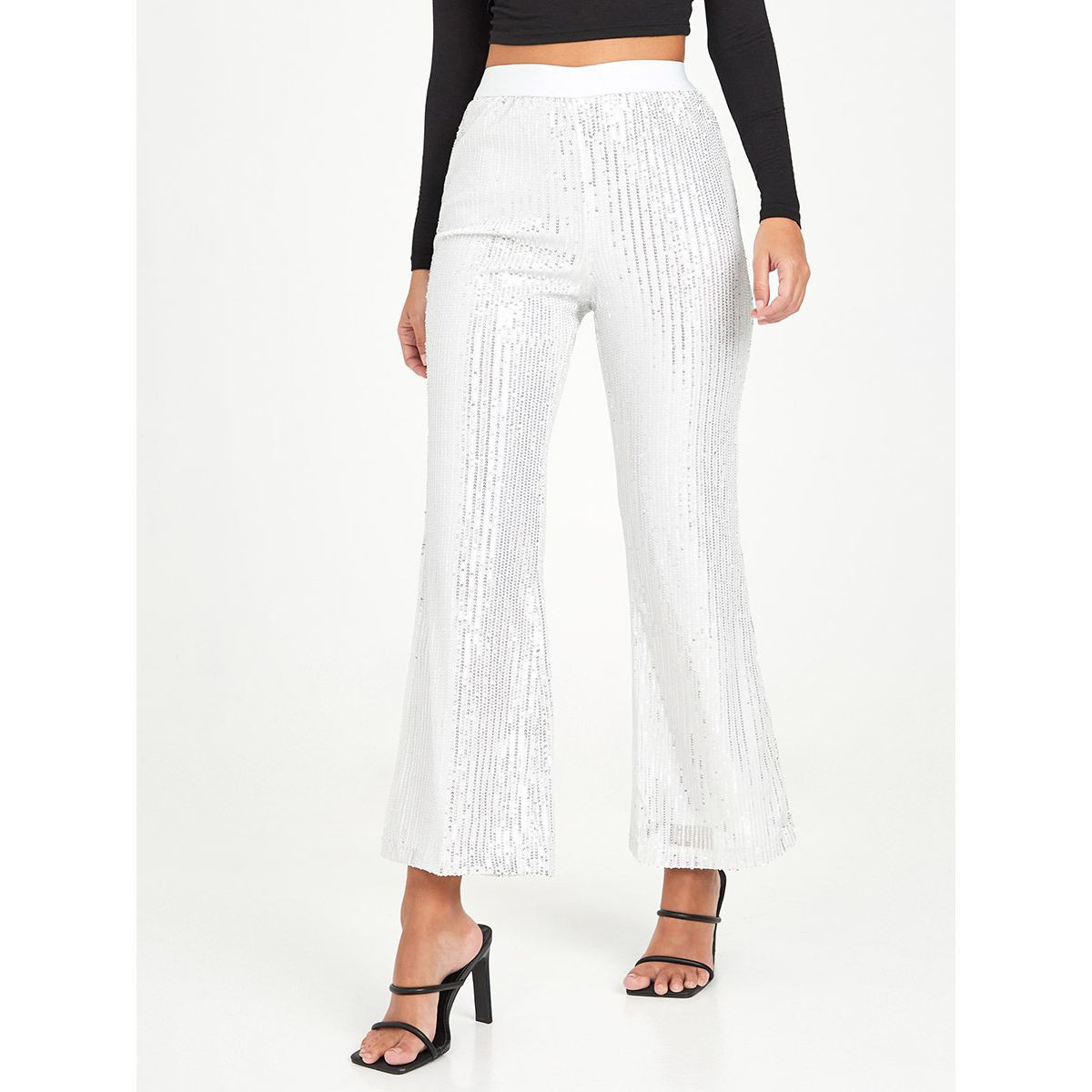 بنطال بقصة واسعة ومزين بالترتر-women-clothing-trousers-image-3