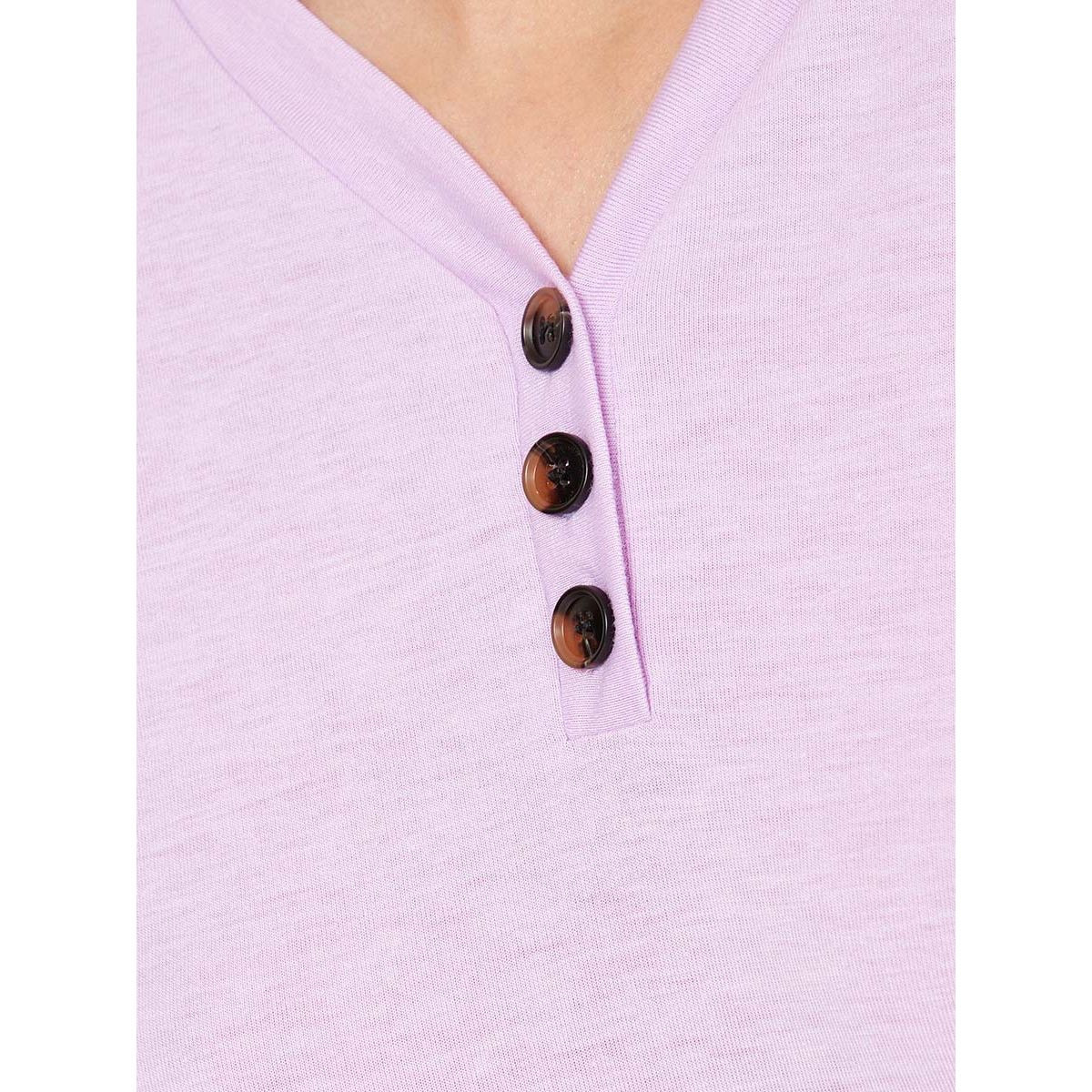 Styli Long Sleeves Placket Detail T-shirt and Pyjama Set-women-clothing-nightwear-pyjamas-longsets-image-2