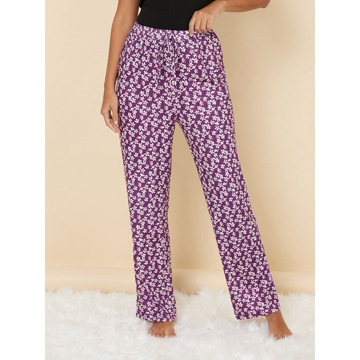 Styli Floral Ruffle Sleeves T-shirt and Pyjama Set-women-clothing-nightwear-pyjamas-longsets-image-4