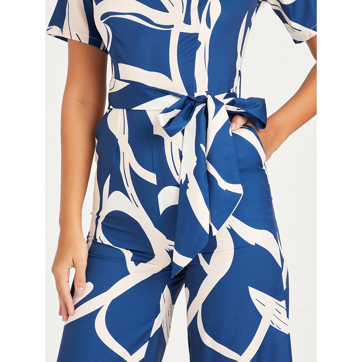 Styli Round Neck Marble Print Wide Leg Jumpsuit-women-clothing-jumpsuits-image-3