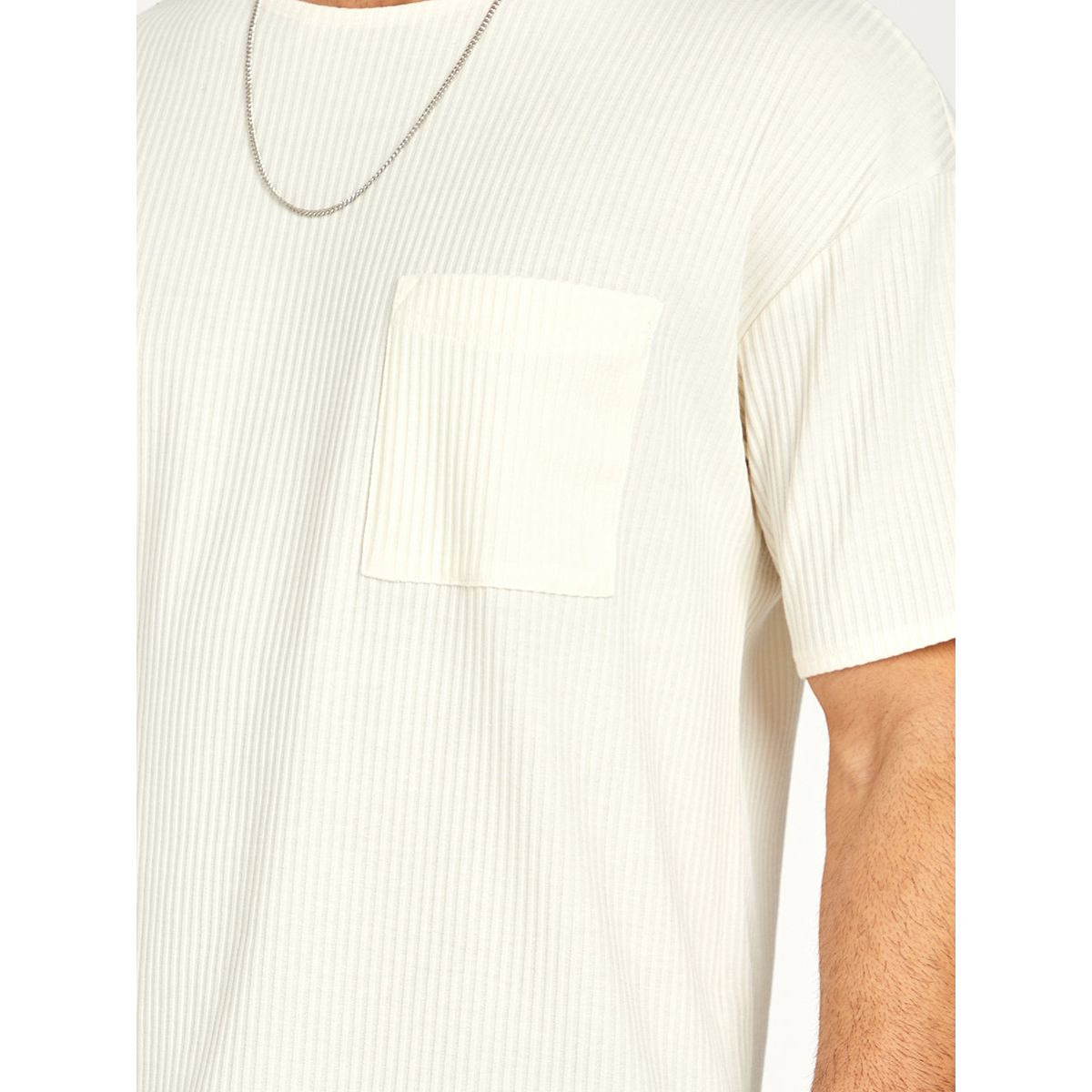 Styli Ribbed Knit Oversized T-shirt with Patch Pocket-men-clothing-tshirtsandpolos-tshirts-image-3