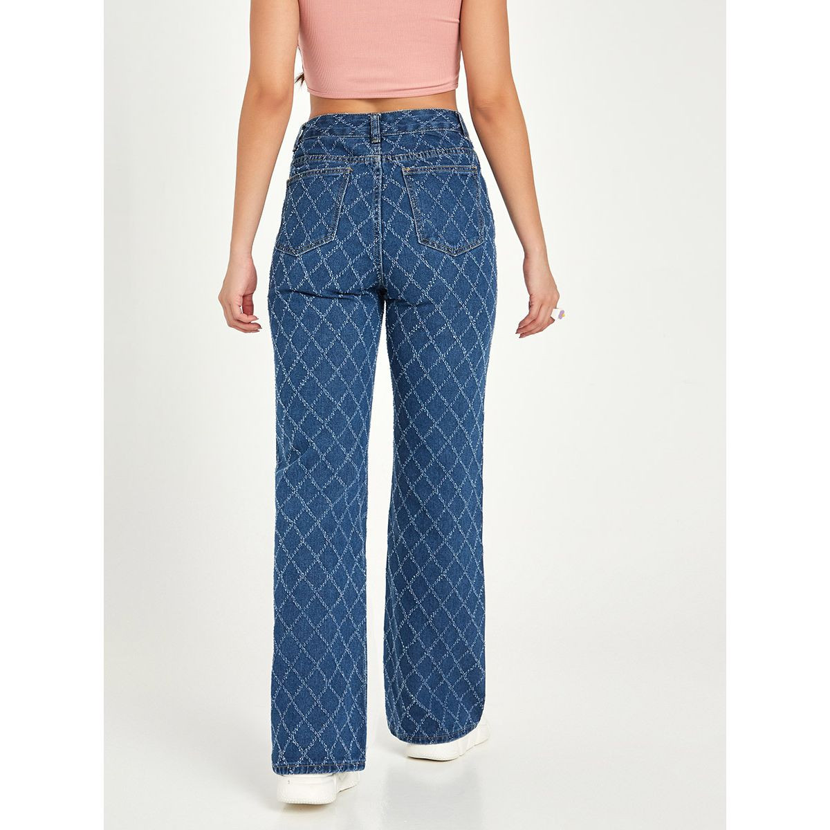 Styli Checked High Waist Wide Leg Jeans-women-clothing-bottoms-jeans-image-5