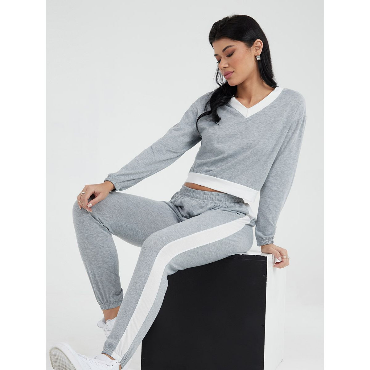 Styli Long Sleeves Top and Side Striped Jogger Lounge Set-women-clothing-nightwear-pyjamas-longsets-image-1