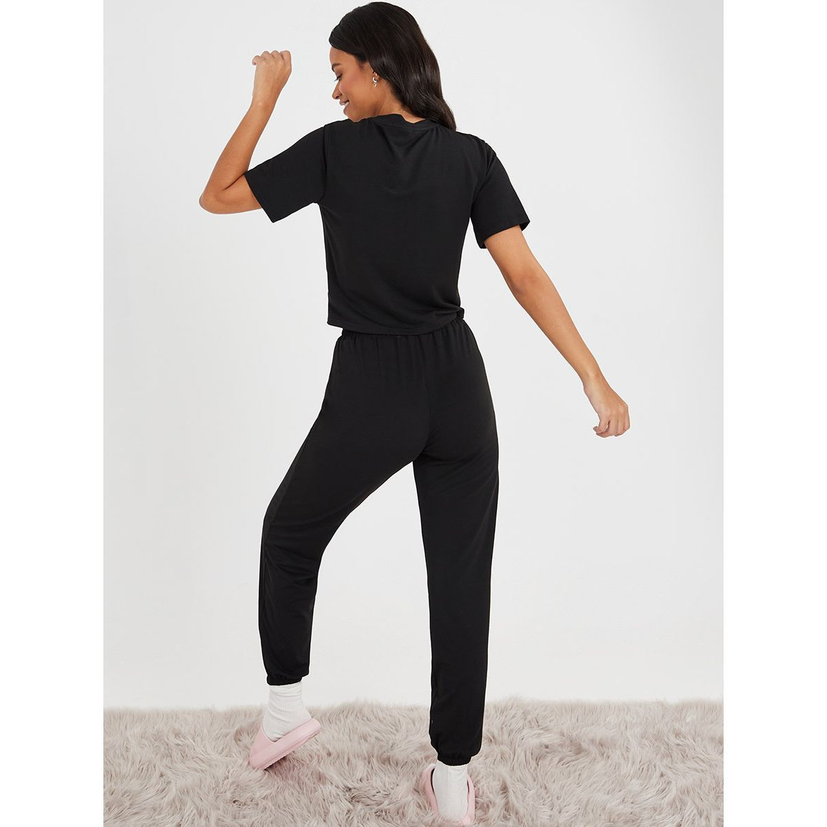 Styli Baby Girl Slogan Print T-shirt and Jogger Lounge Set-women-clothing-nightwear-pyjamas-longsets-image-6