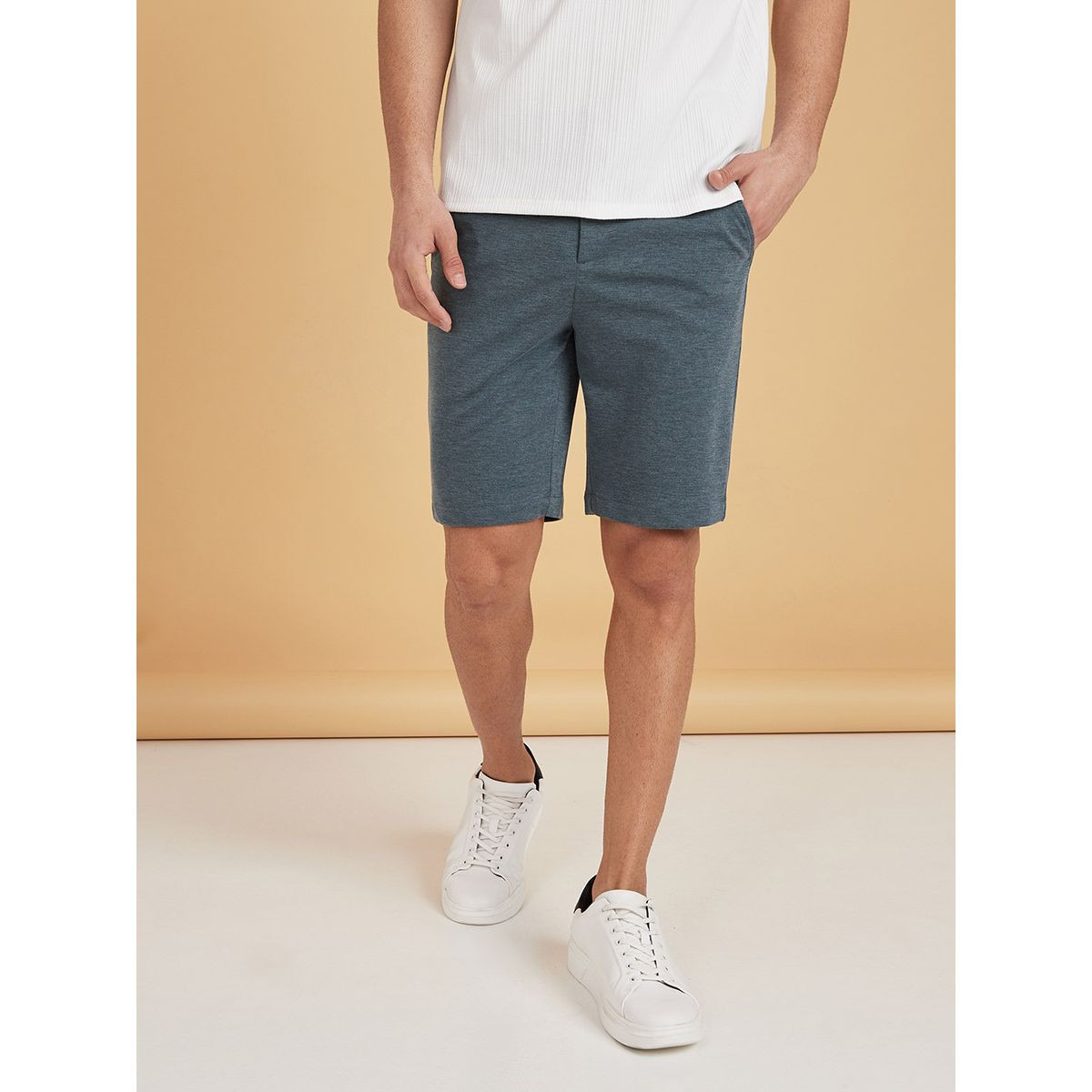 Styli Pique Shorts with Contrast Band Detail-men-clothing-bottoms-shorts-image-1