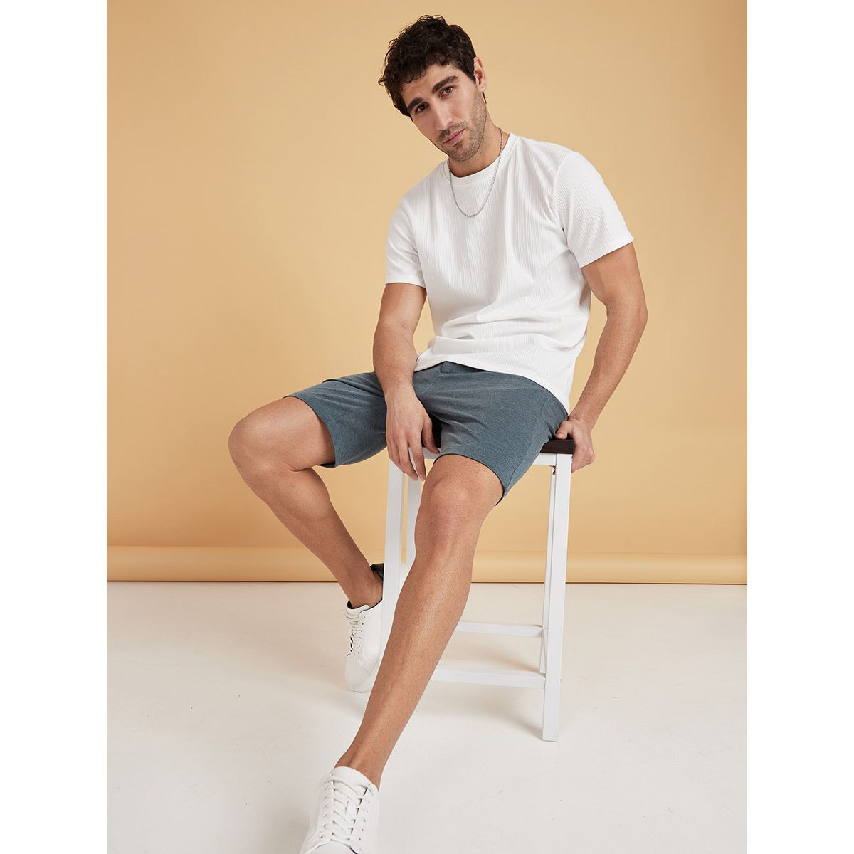 Styli Pique Shorts with Contrast Band Detail-men-clothing-bottoms-shorts-image-2