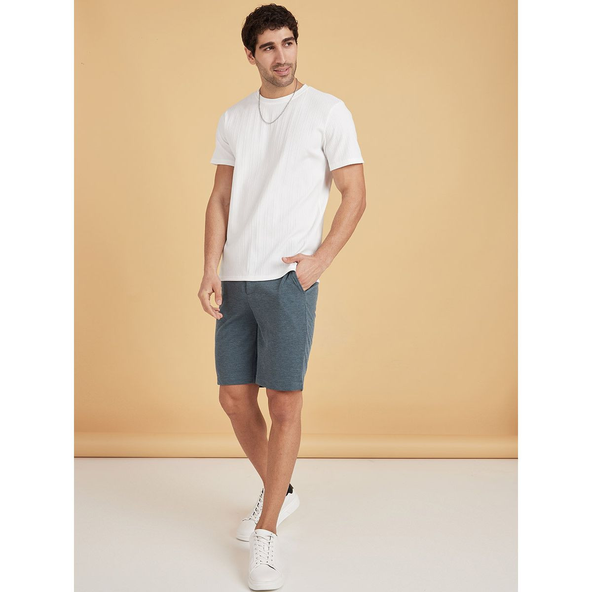 Styli Pique Shorts with Contrast Band Detail-men-clothing-bottoms-shorts-image-3