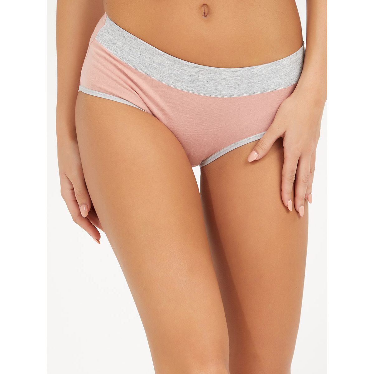 Styli Pack of 3 - Contrast Melange Trim Midi Brief-women-clothing-lingerie-panties-image-3