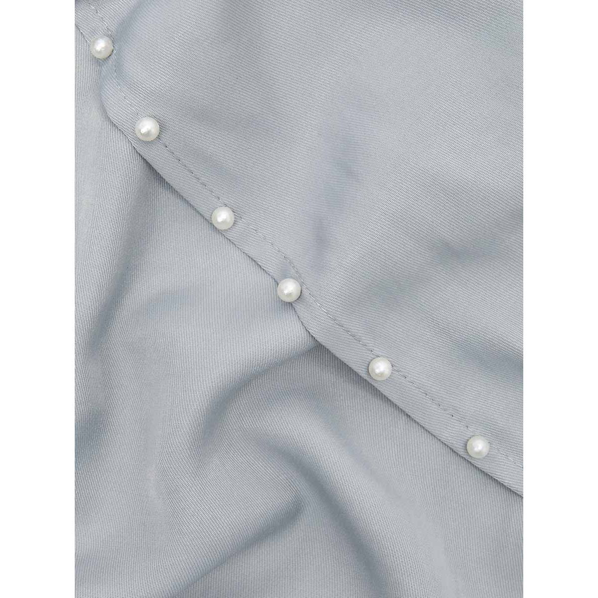 Styli Tie Cuff Sleeves Pearl Beaded Detail A-Line Midi Dress-women-clothing-dresses-image-5