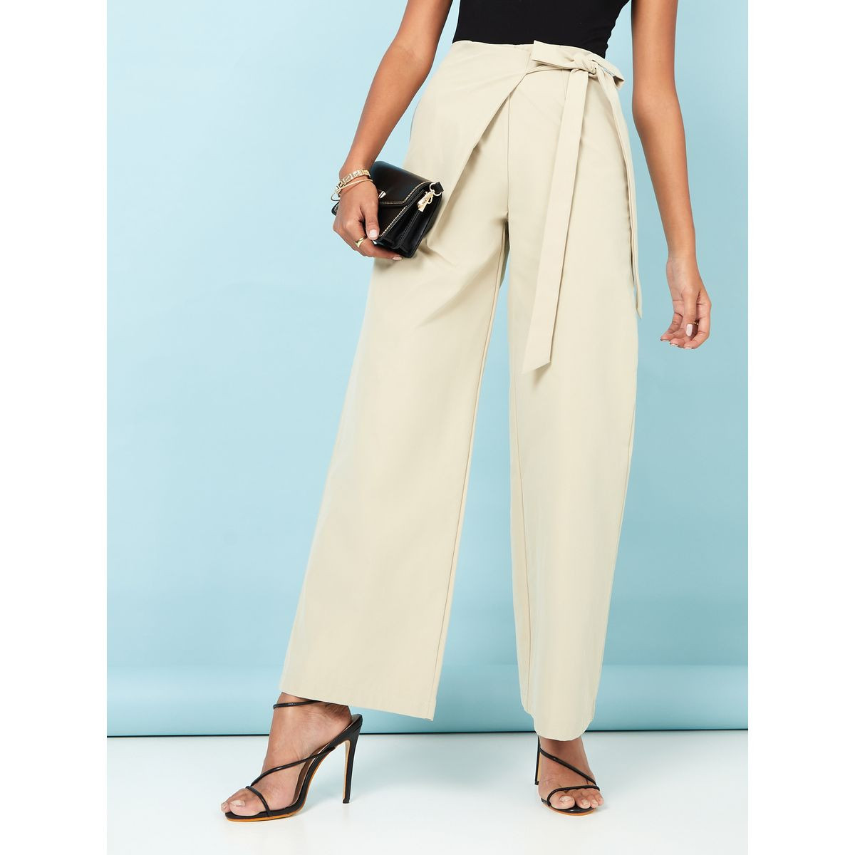 Styli Self Tie Wrap Look Detail Wide Leg Pants-women-clothing-trousers-image-1