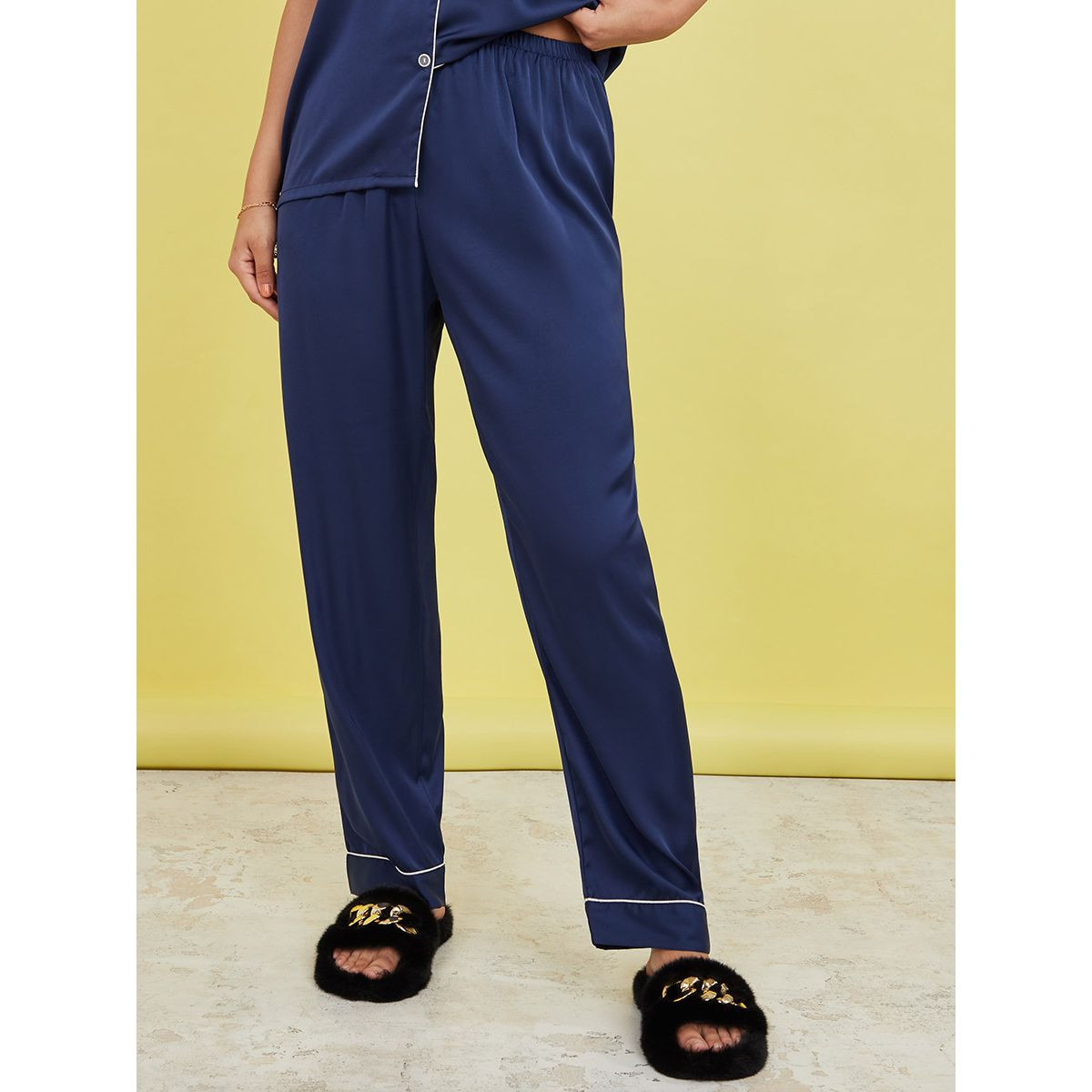 Styli Lace Trim Pocket Piped Button Through Shirt and Pyjama Set-women-clothing-nightwear-pyjamas-longsets-image-6