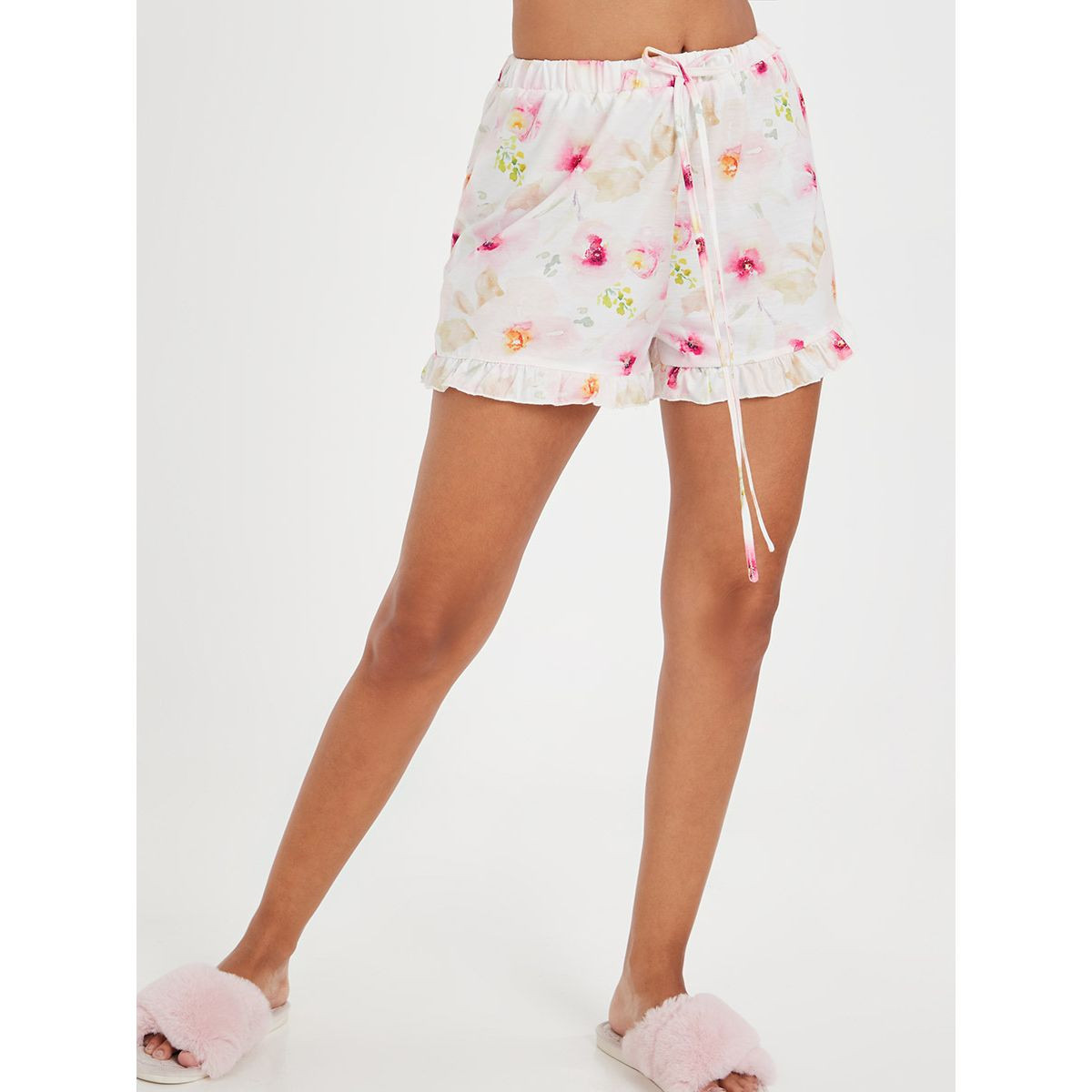 Styli Watercolor Floral Print Cami Top and Short Set-women-clothing-nightwear-pyjamas-longsets-image-4