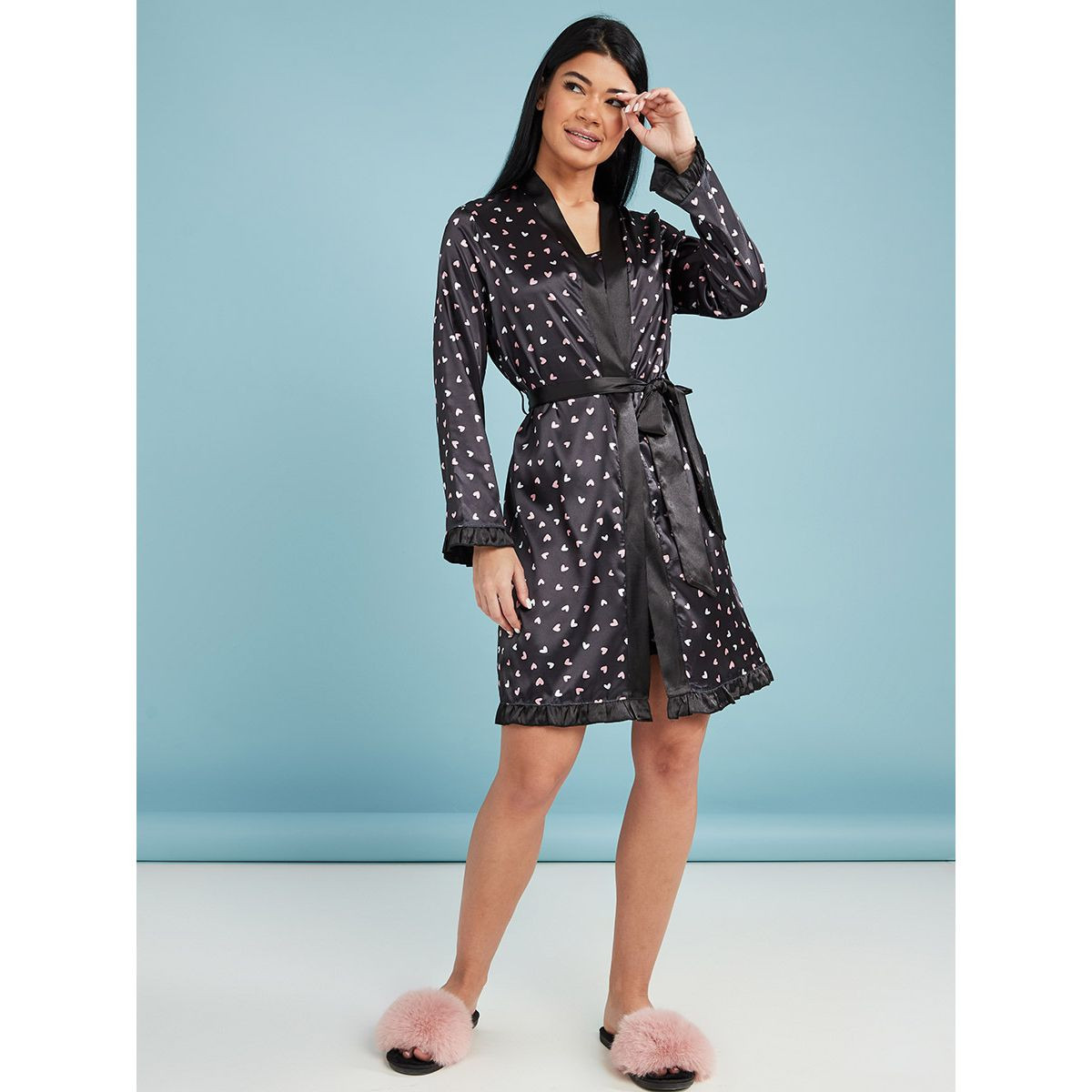 Styli AOP Heart Ruffle Edge Detail Robe-women-clothing-nightwear-robes-image-1