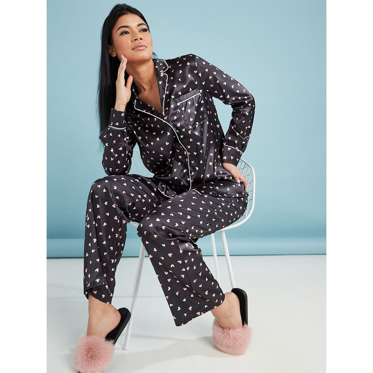 طقم بيجاما من ( بنطال + بلوزة )-women-clothing-nightwear-pyjamas-longsets-image-1