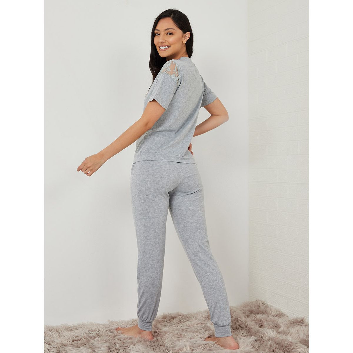 طقم بيجاما ( تيشيرت + بنطال )-women-clothing-nightwear-pyjamas-longsets-image-6