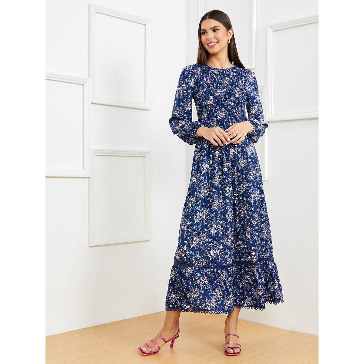 فستان طويل مطبع بزهور-women-clothing-dresses-image-1
