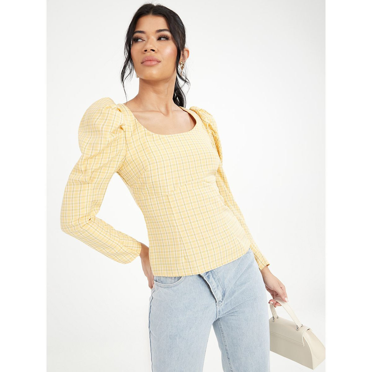 بلوزة باكمام طويلة منفوشة-women-clothing-shirtsandblouses-blouses-image-1