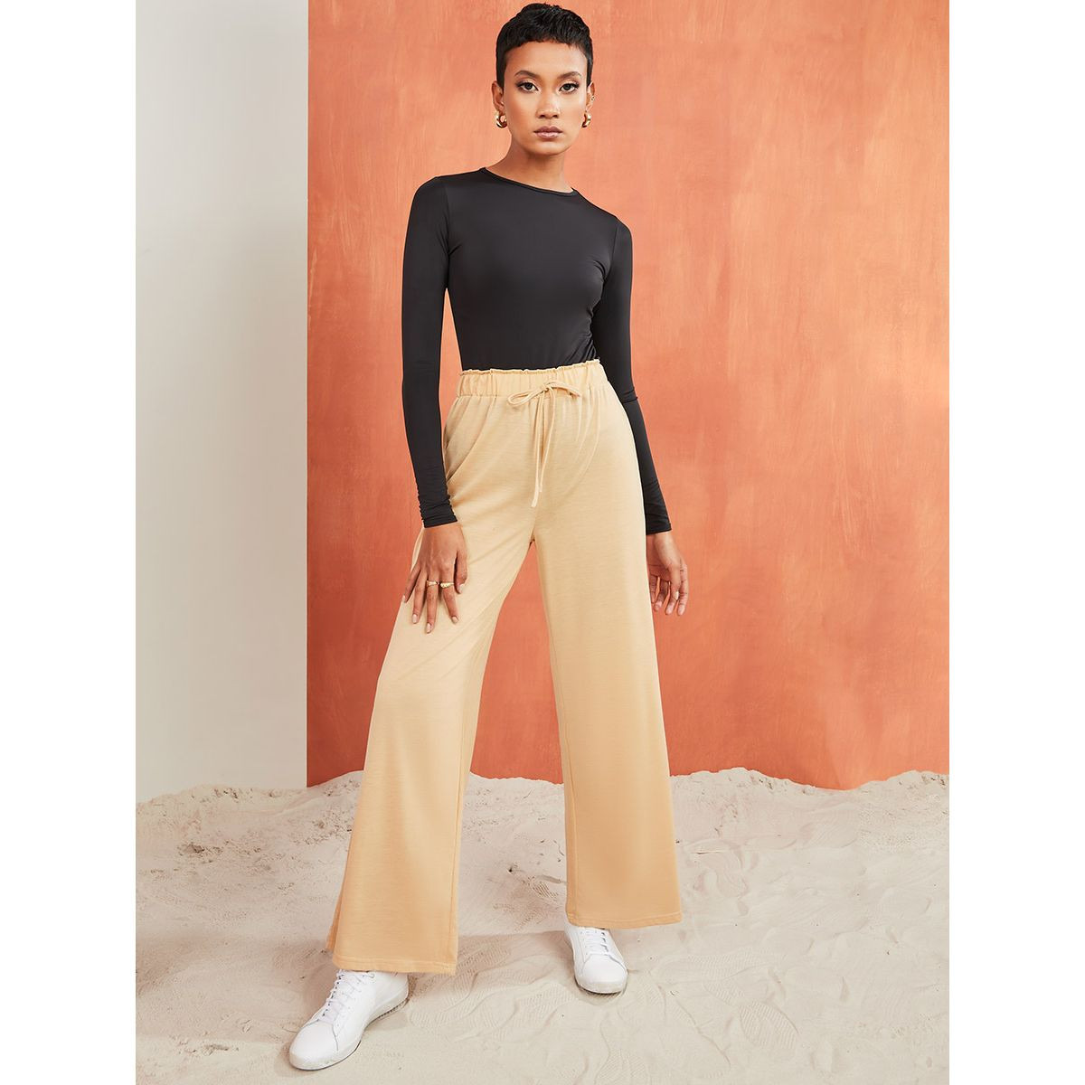 Styli Elastic Waistband Wide Leg Trousers -women-clothing-bottoms-trousers-image-2