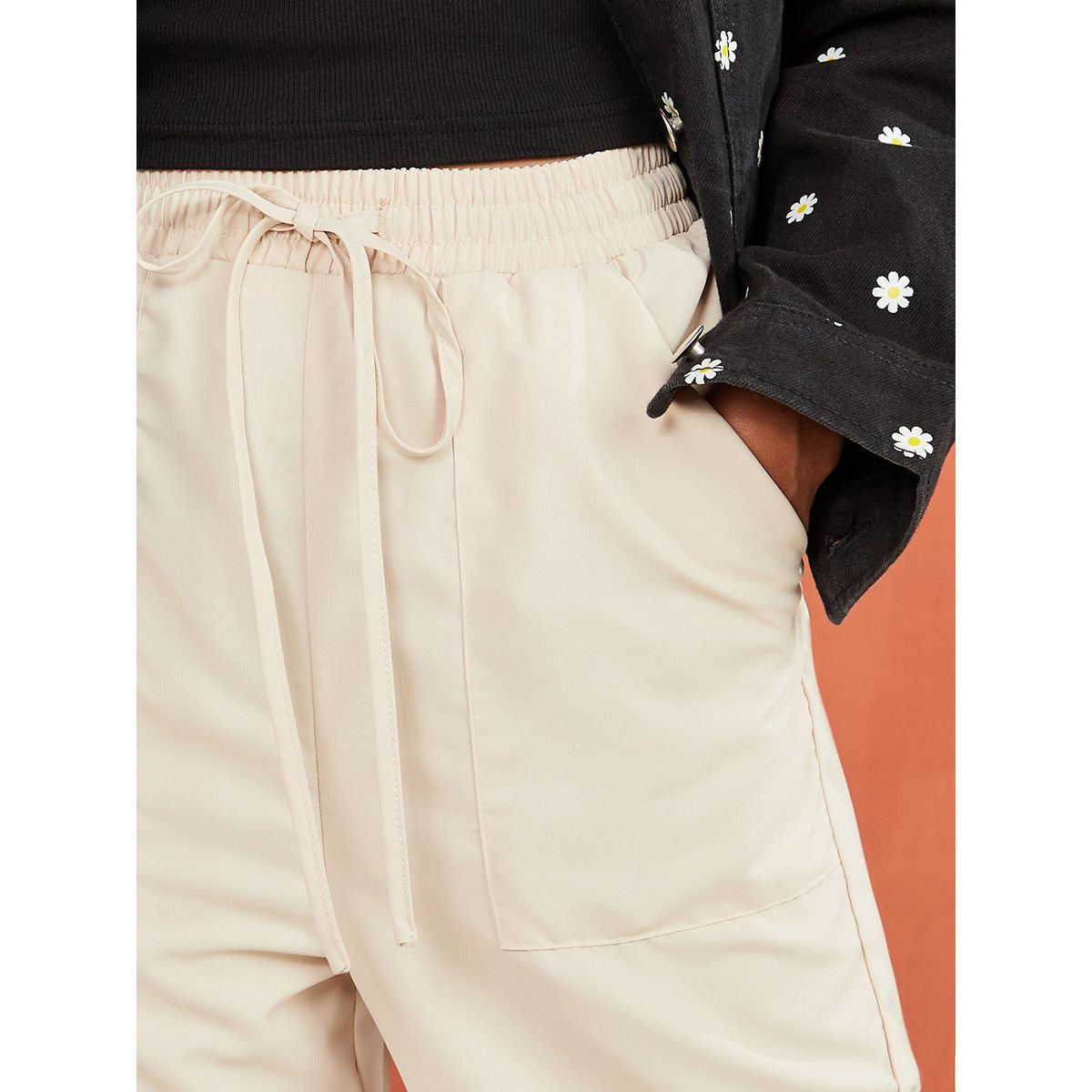 Styli Drawstring Waist Detail Cargo Trouser with Slip Pocket-women-clothing-bottoms-trousers-image-3