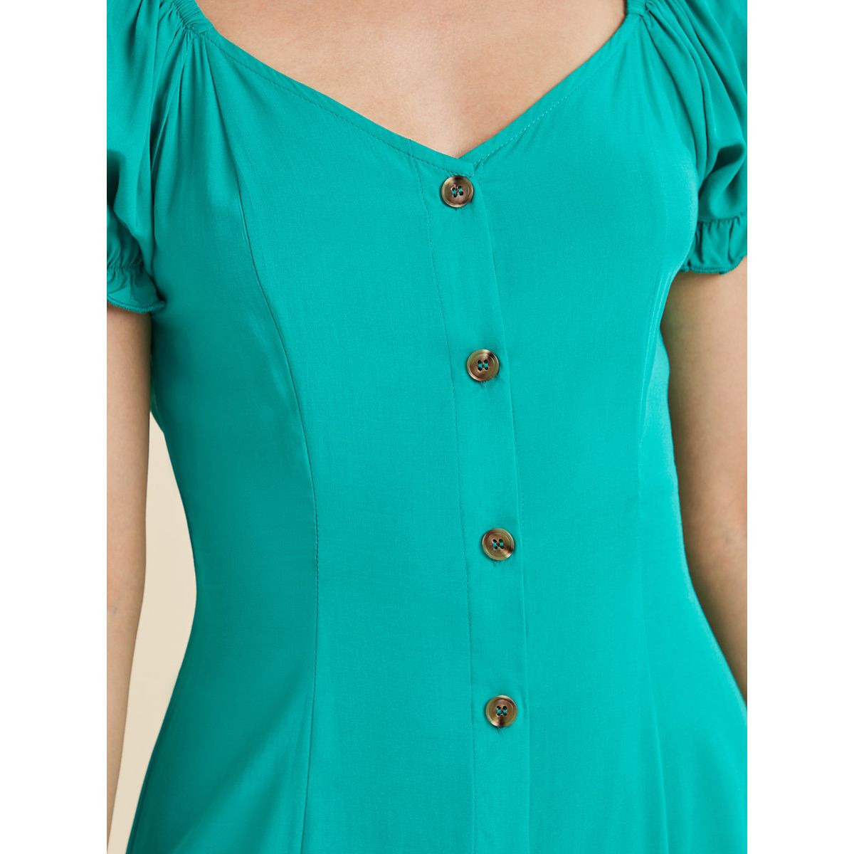 فستان سادة باكمام قصيرة-women-clothing-dresses-image-4