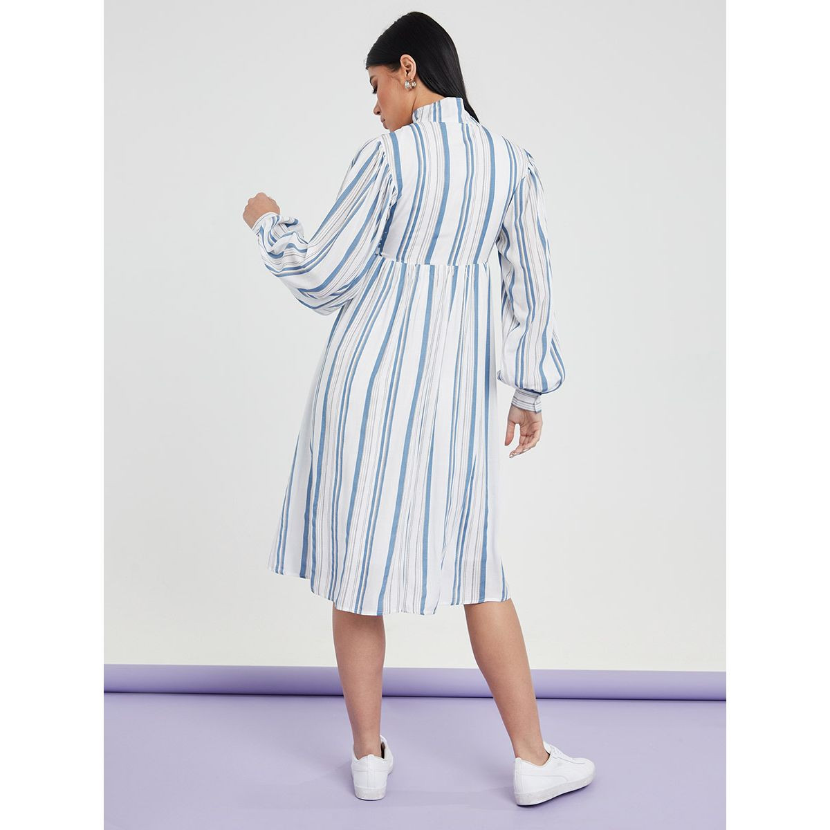 Styli Long Sleeves Collared Striped Shirt Midi Dress-women-clothing-dresses-image-5