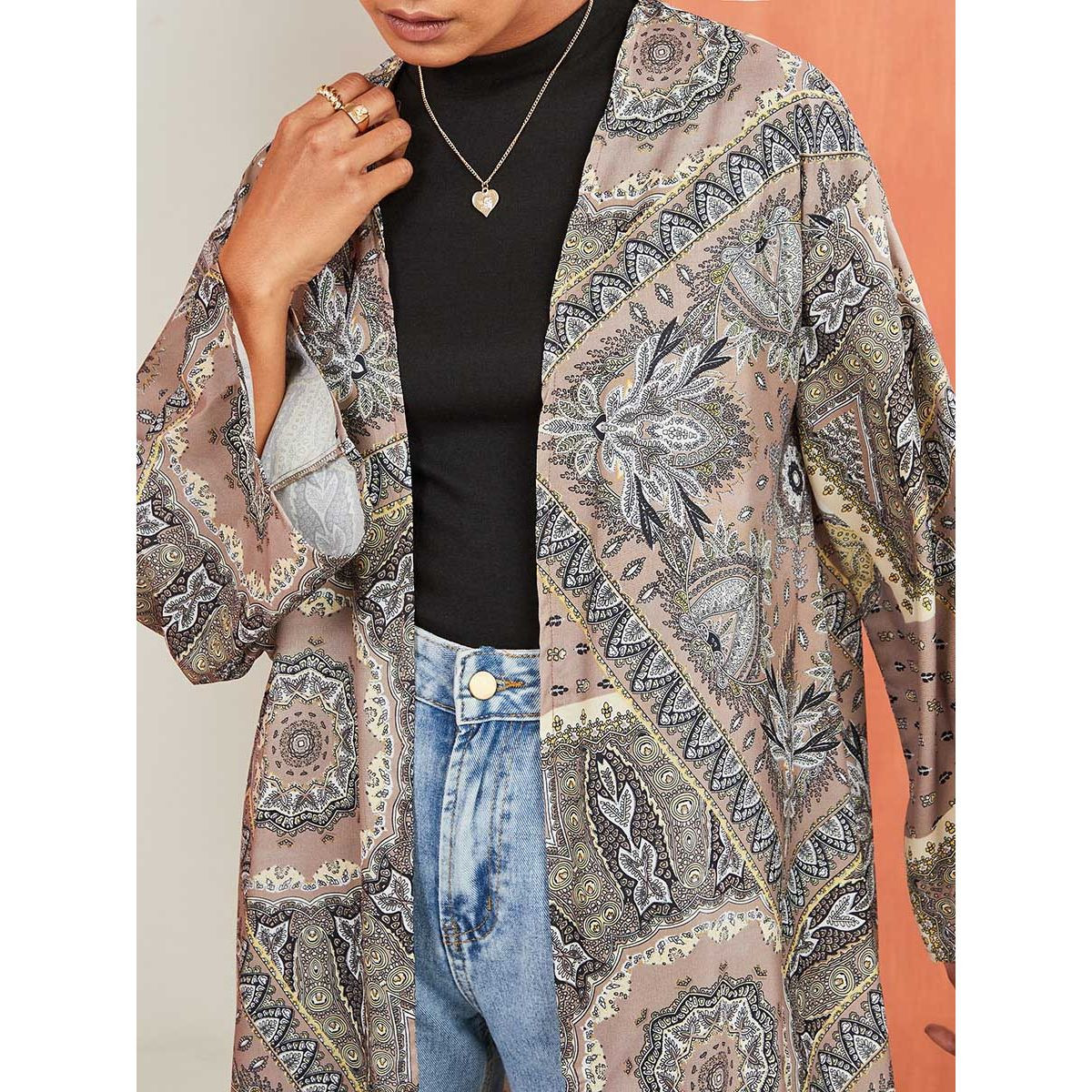 Styli Flare Sleeves Boho Print Maxi Kimono-women-clothing-shirtsandblouses-blouses-image-3