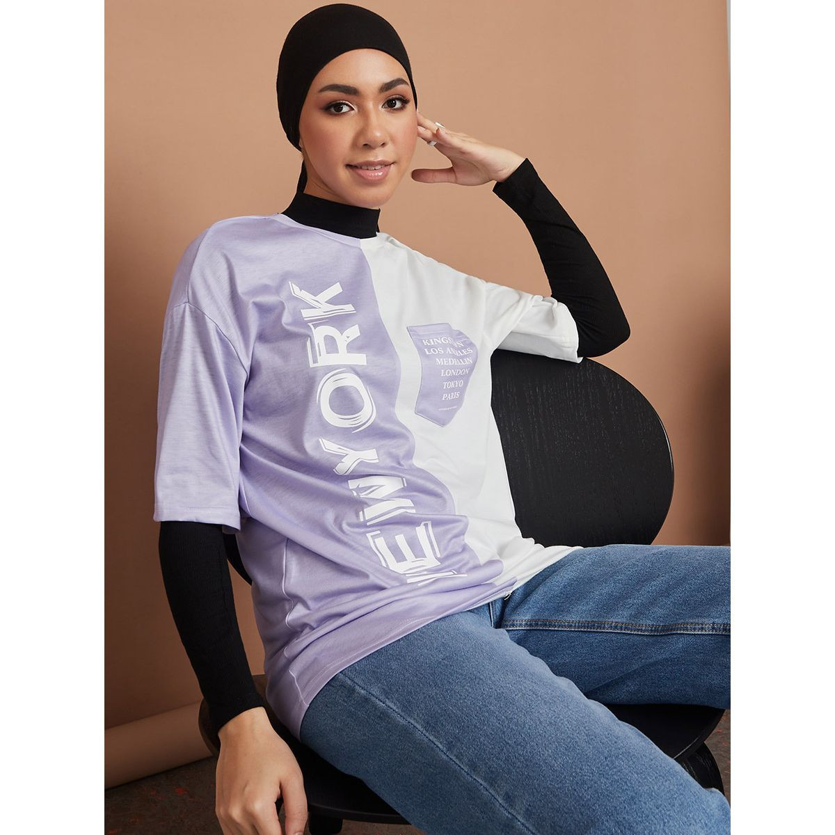 تيشيرت بنمط كتل الالوان-women-clothing-tshirts-image-1