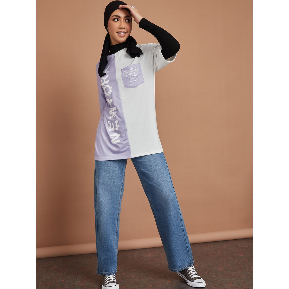 تيشيرت بنمط كتل الالوان-women-clothing-tshirts-image-2