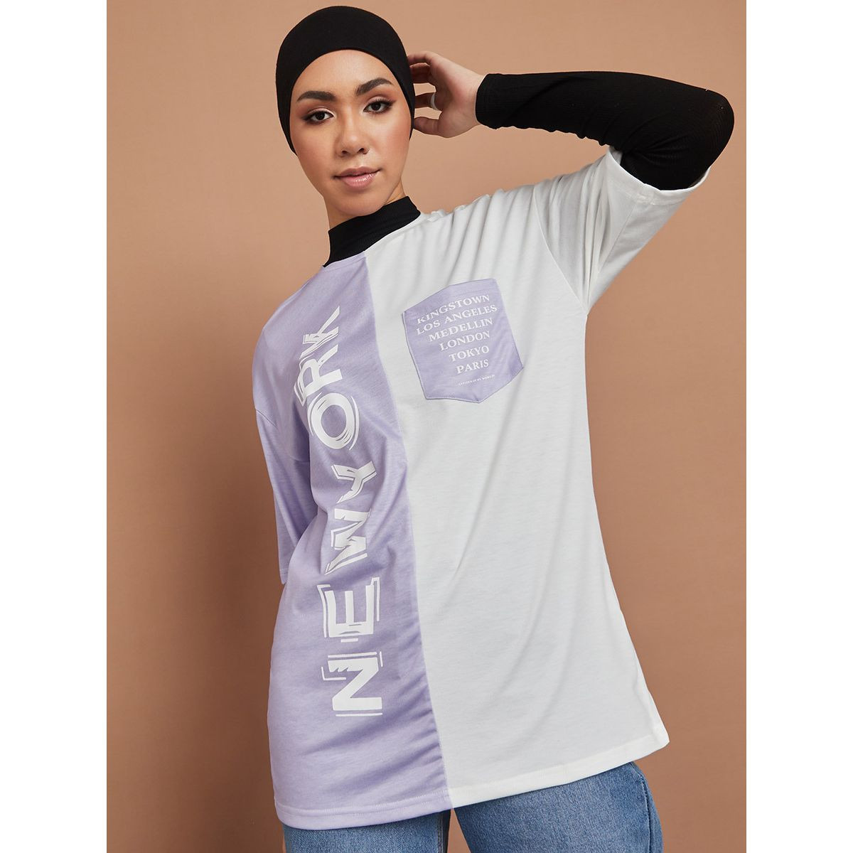 تيشيرت بنمط كتل الالوان-women-clothing-tshirts-image-3