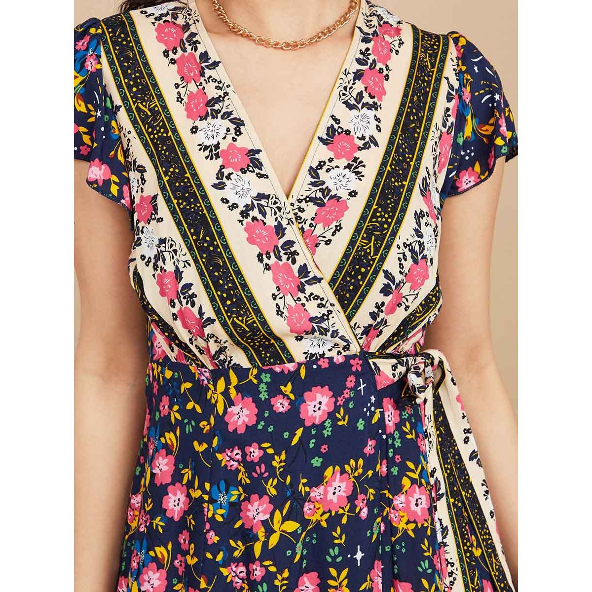 Styli Cap Sleeves Floral Print Soft Viscose Wrap Maxi Dress-women-clothing-dresses-image-3