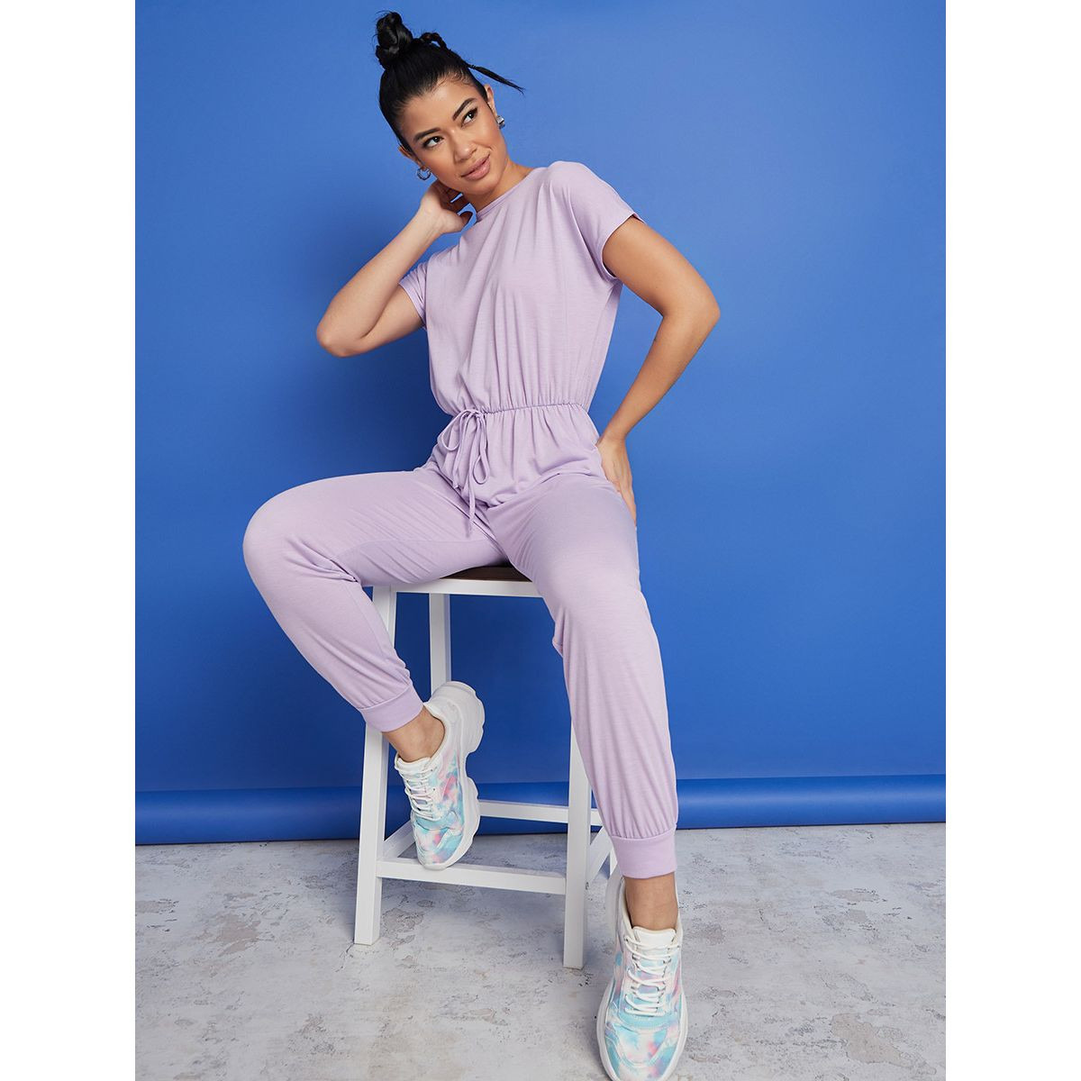 Styli Solid Jogger Fit Jumpsuit with Drawstring Detail-women-clothing-jumpsuits-image-1