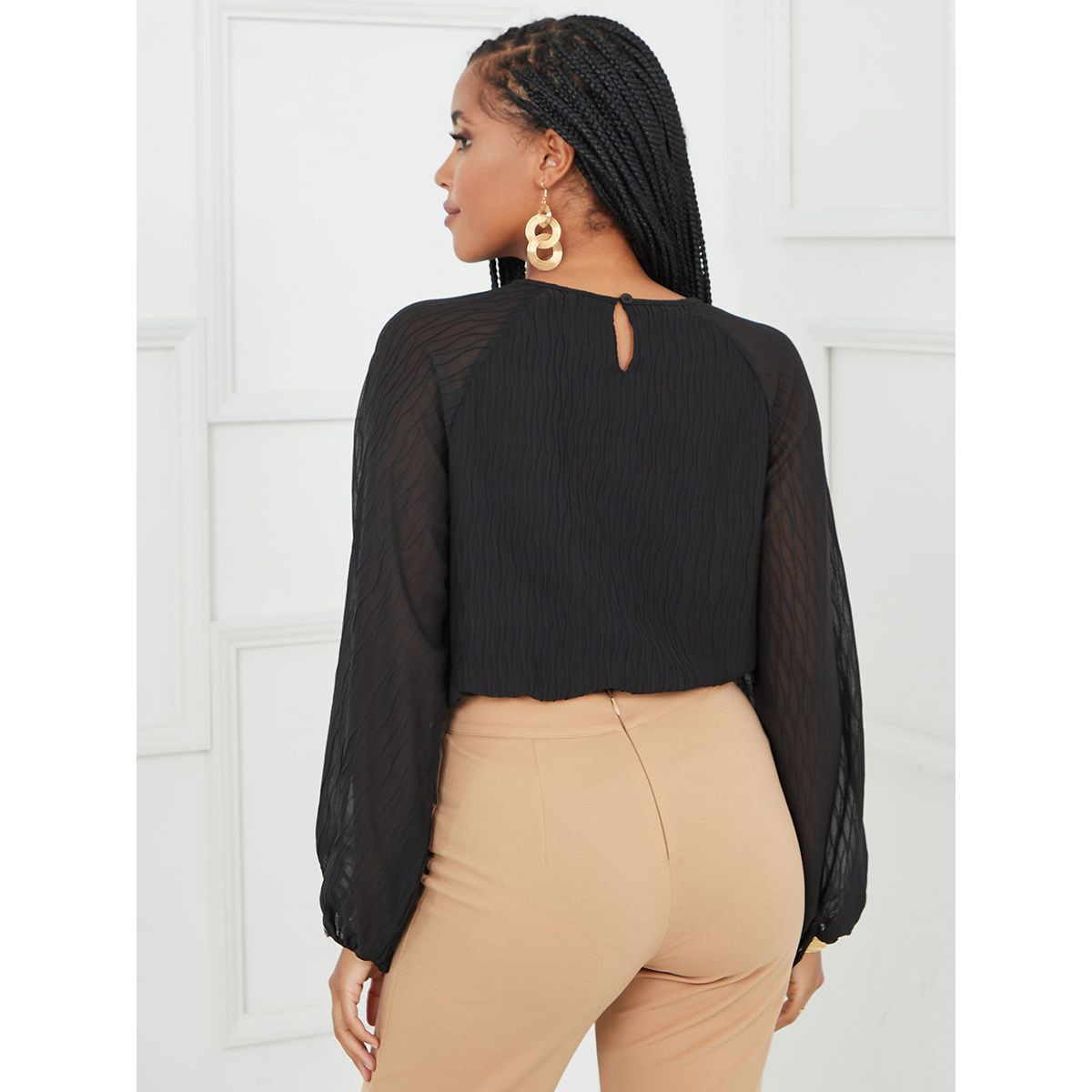 بلوزة باكمام بالون وخصر مطاطي من ستايلي-women-clothing-shirtsandblouses-blouses-image-10