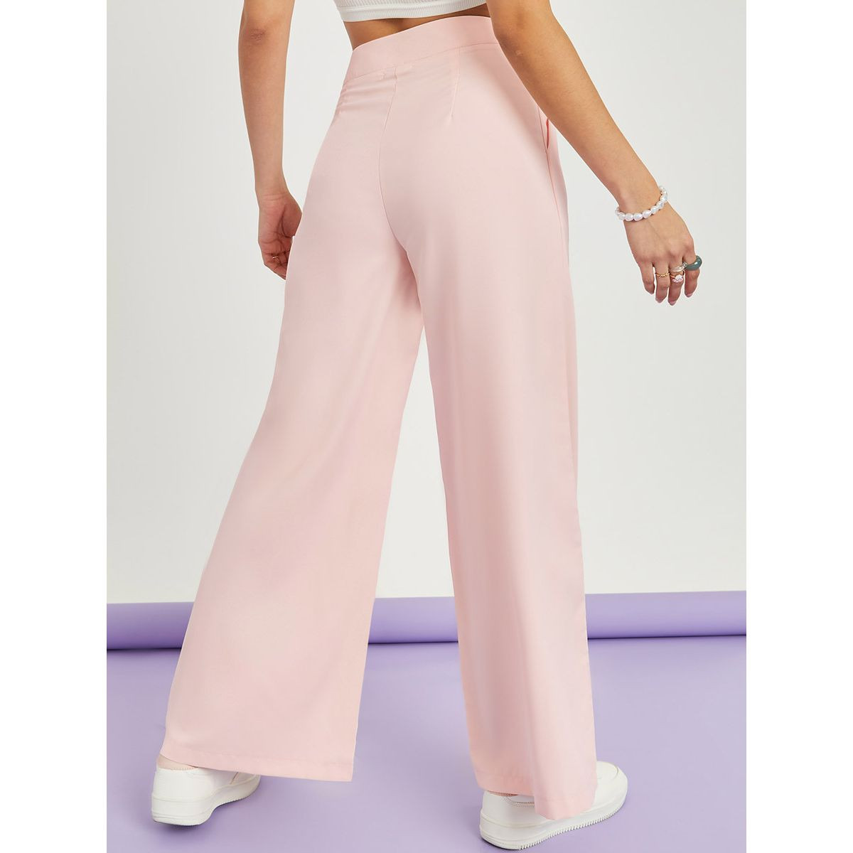 Styli Solid Wide Leg Trouser with Side Pocket-women-clothing-bottoms-trousers-image-5