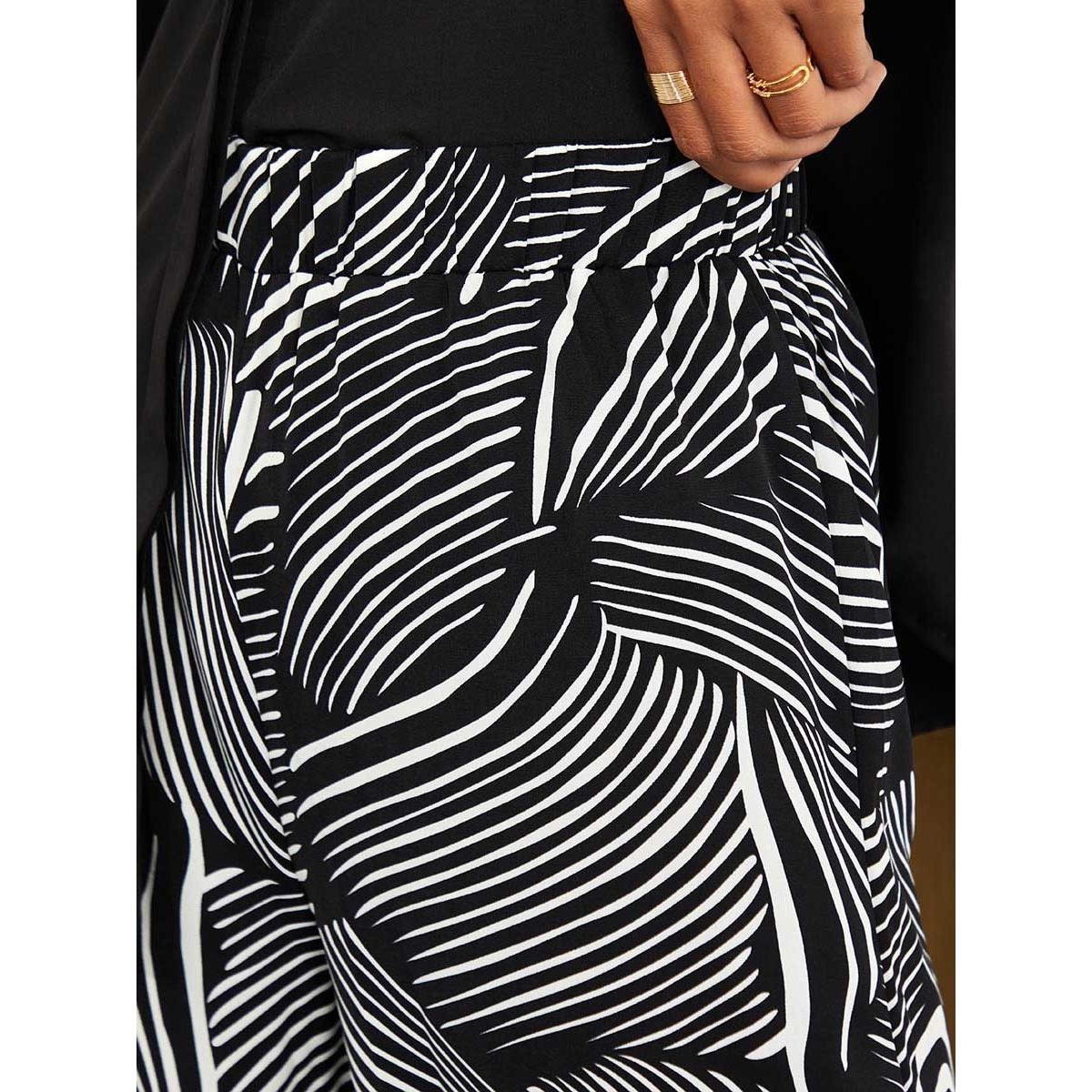 Styli High Rise Monochrome Print Wide Leg Trouser-women-clothing-shirtsandblouses-blouses-image-3