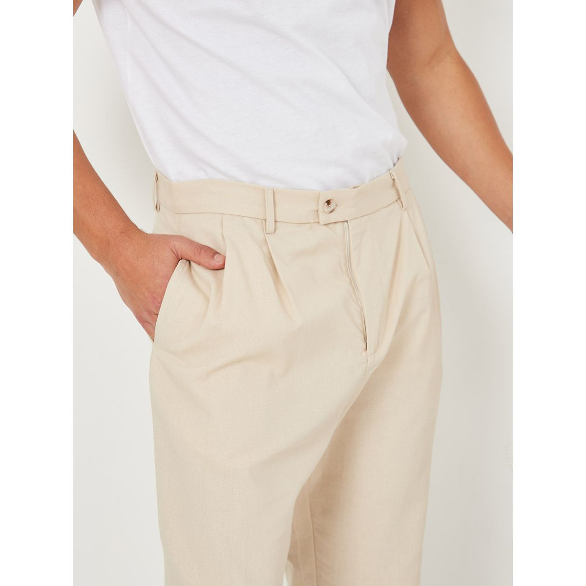 Styli Linen Pleated Slim Fit Summer Pants-men-clothing-bottoms-trousersandchinos-trousers-image-3