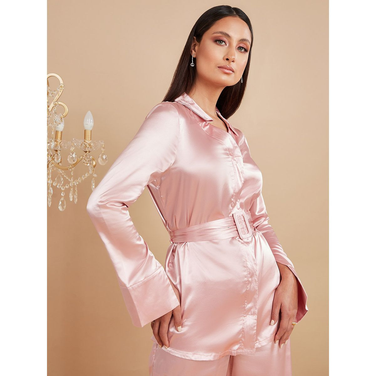 طقم من ( بنطال + بلوزة ) من ستايلي-women-clothing-coordsets-image-2