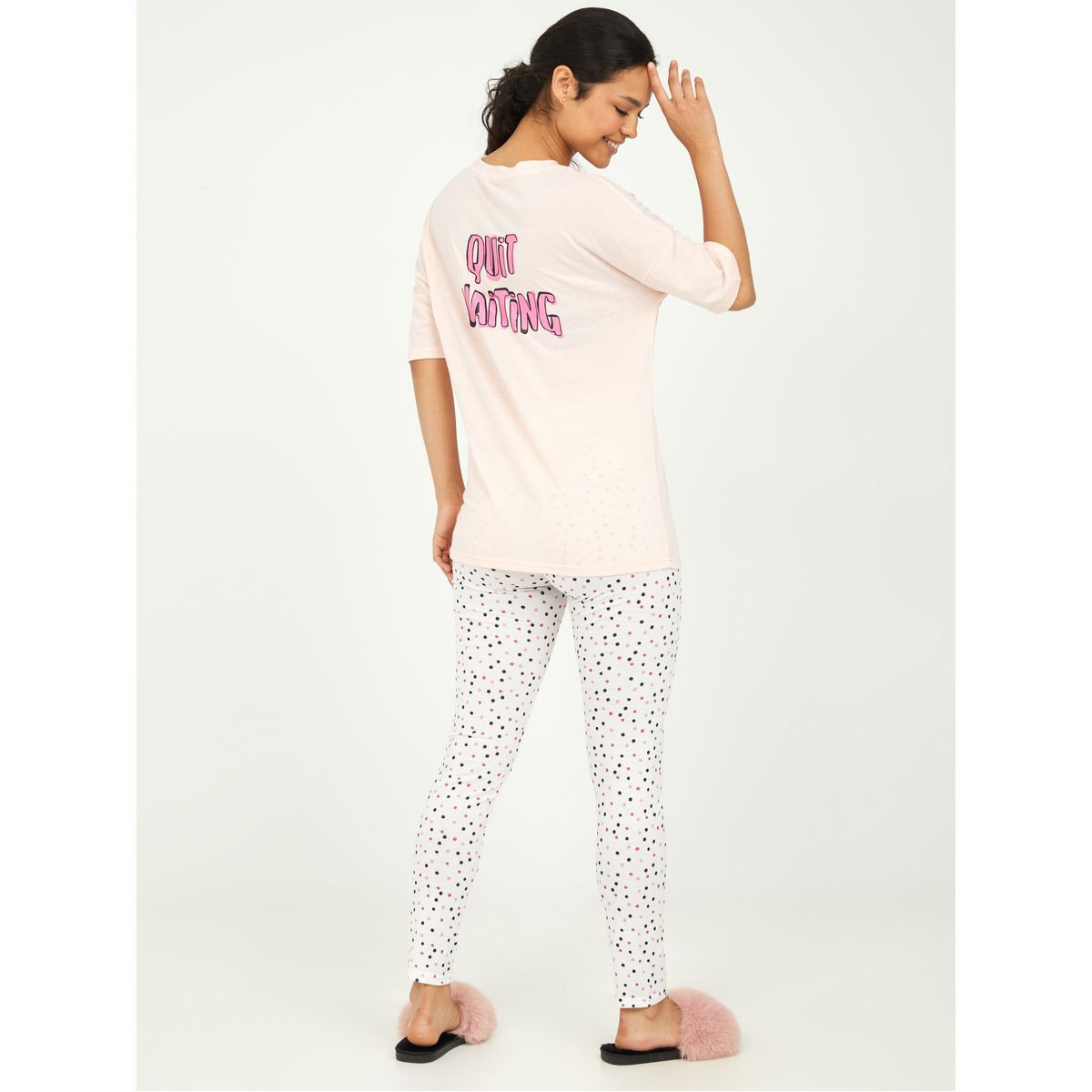 طقم من ( ليقنز + تيشيرت )-women-clothing-nightwear-pyjamas-longsets-image-6