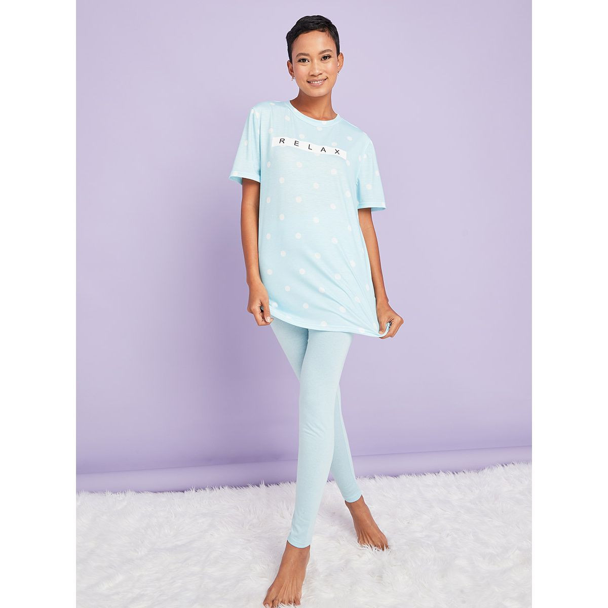 طقم من ( ليقنز + تيشيرت )-women-clothing-nightwear-pyjamas-longsets-image-2