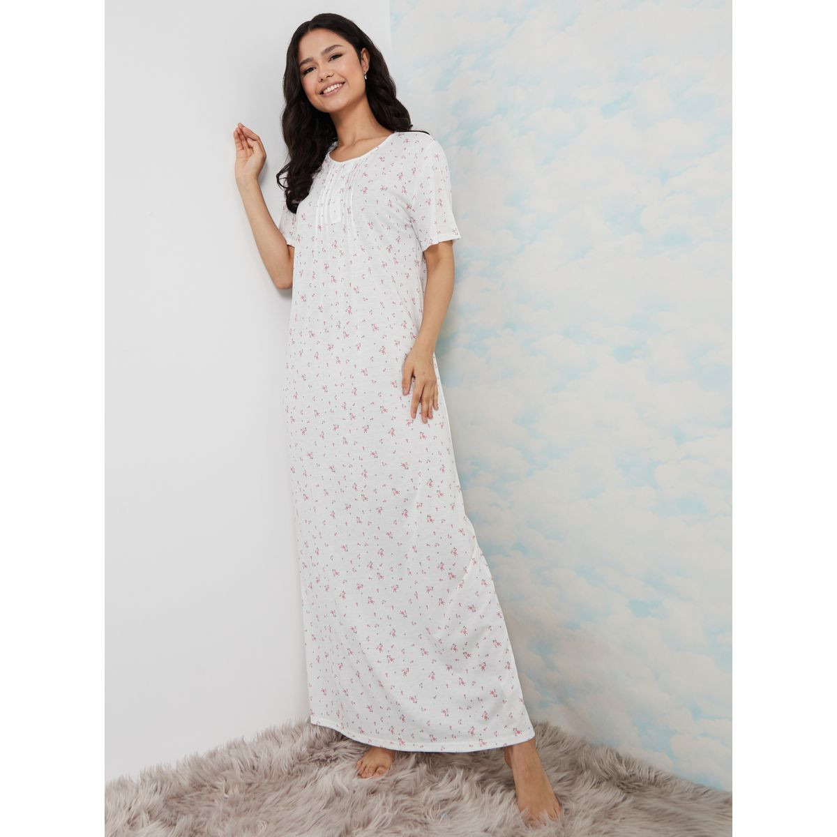 فستان نوم طويل مطبع بزهور-women-clothing-nightwear-nighties-image-5
