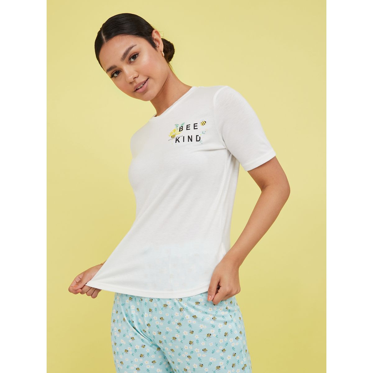 طقم من ( تيشيرت + بنطال )-women-clothing-nightwear-pyjamas-longsets-image-3