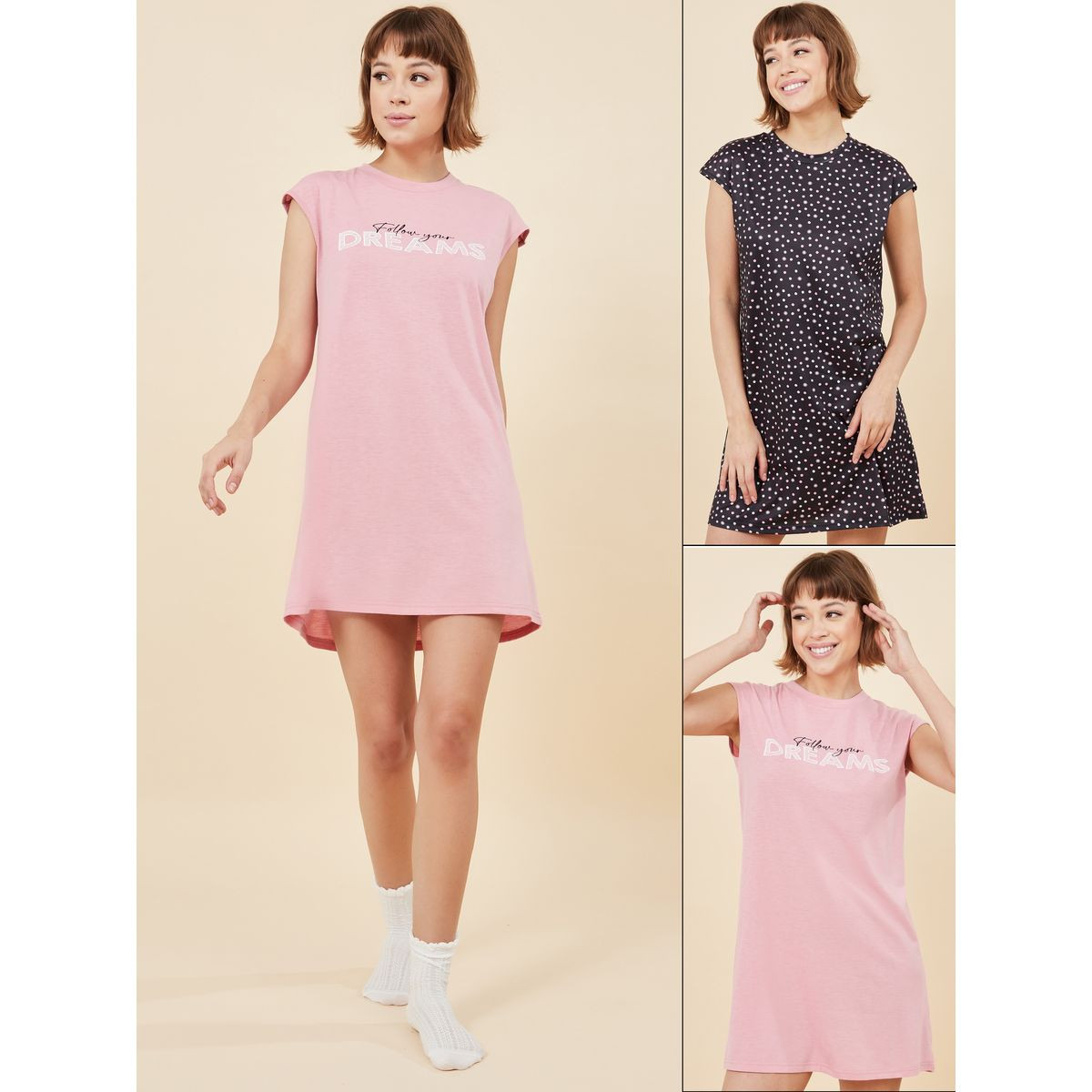 مجموعة من 2 فستان نوم مطبع-women-clothing-nightwear-nighties-image-1